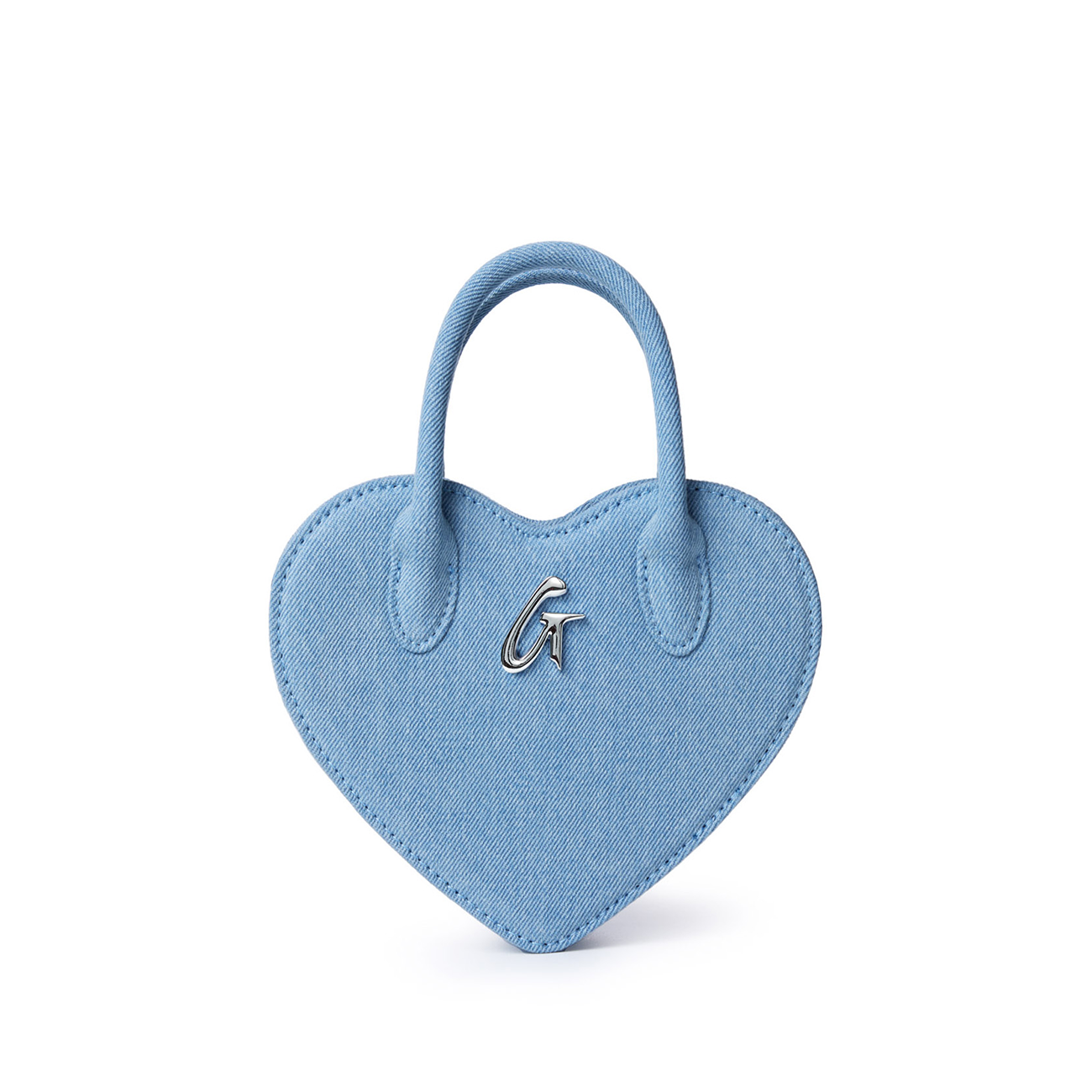 MINI DENIM HEART BAG