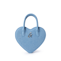 MINI DENIM HEART BAG