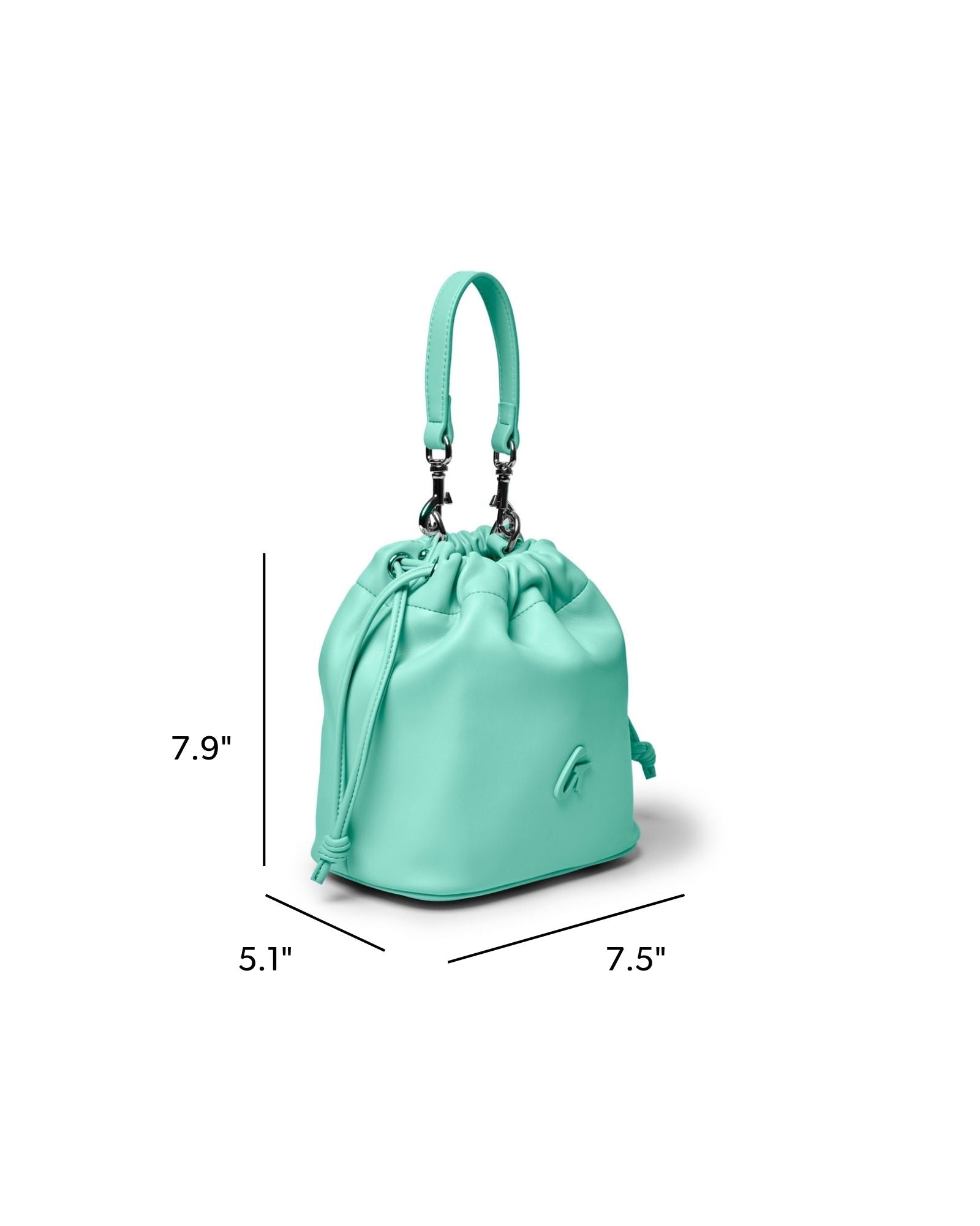 MINI DRAWSTRING BUCKET BAG - TEAL
