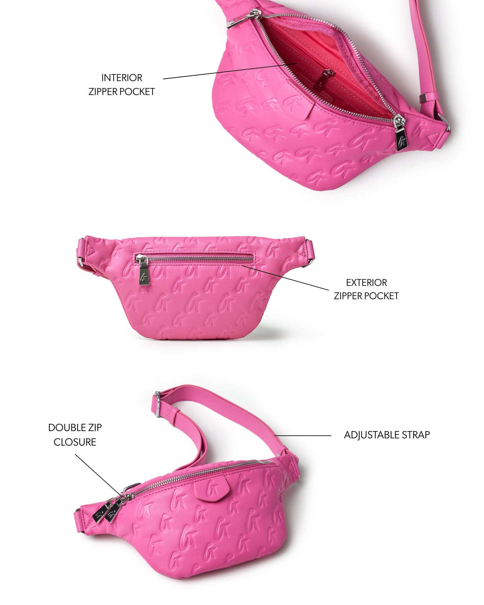 MINI MONOGRAM FANNY PACK - HOT PINK