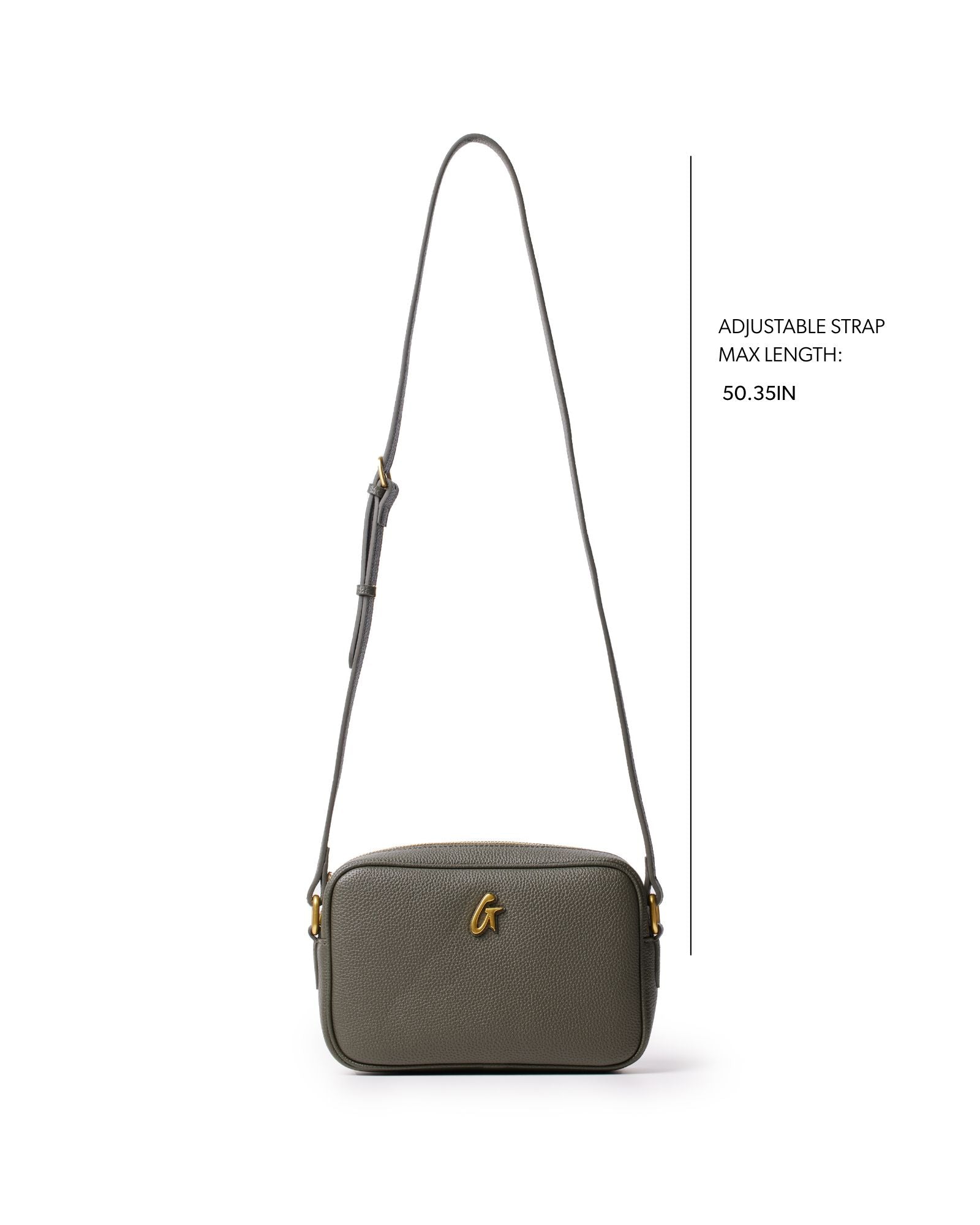 PEBBLE MINI CAMERA BAG OLIVE GREEN | Vegan Leather, Gold Hardware