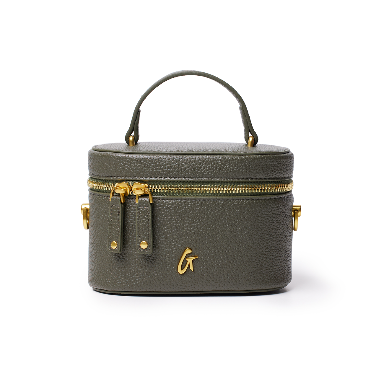 MINI PEBBLE VANITY BAG - OLIVE GREEN