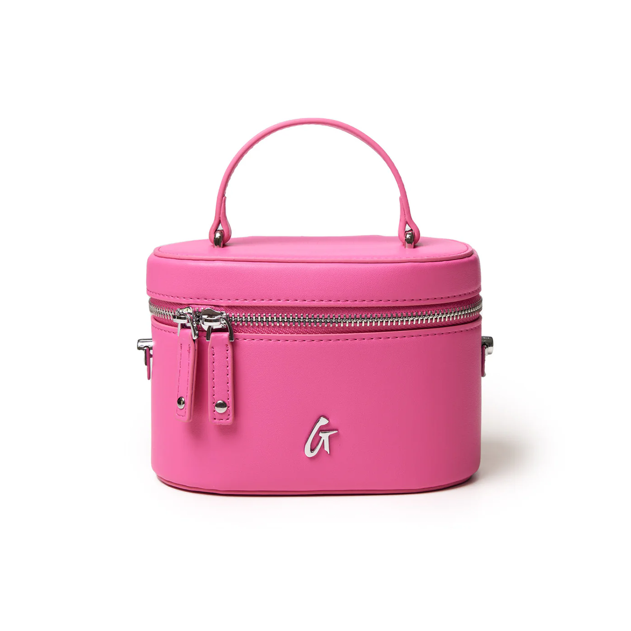 MINI SMOOTH SILVER VANITY BAG - HOT PINK