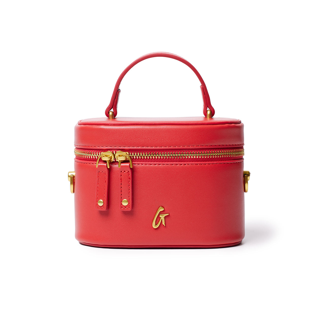 MINI SMOOTH GOLD VANITY BAG - RED