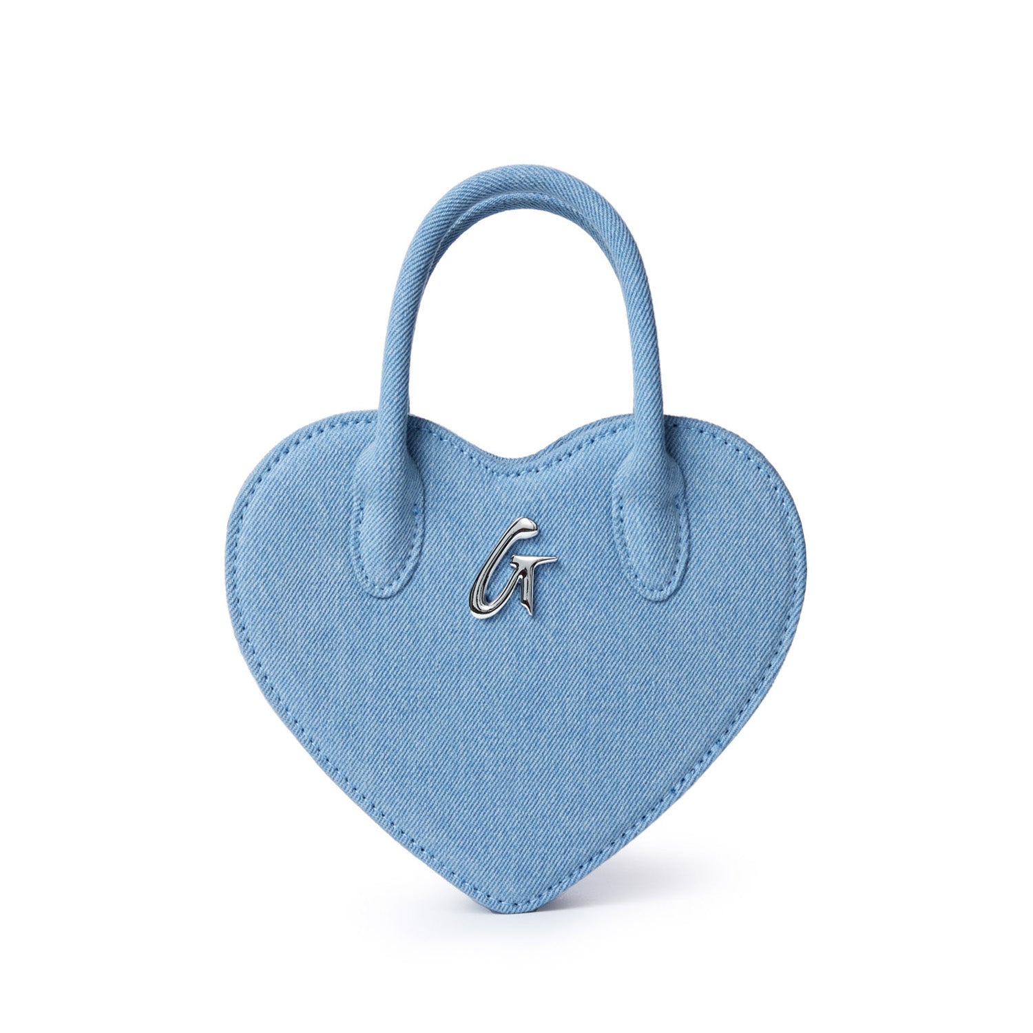 MINI DENIM HEART BAG