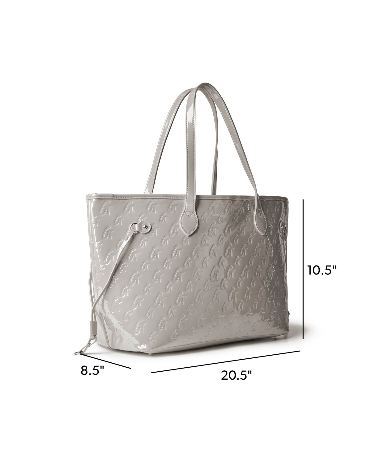 MONOGRAM GLAM TOTE WITH WRISTLET - MIRROR GRAY
