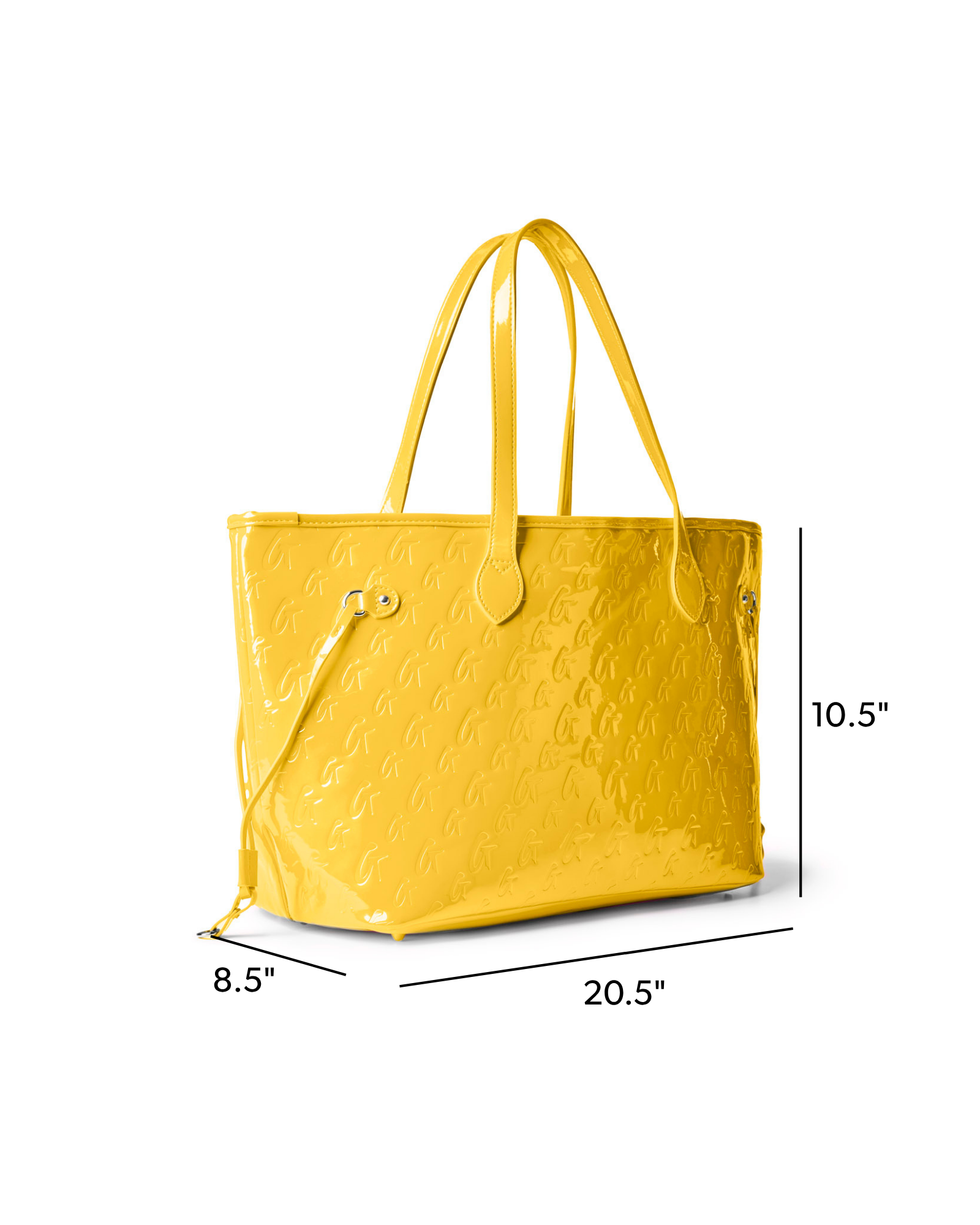 MONOGRAM GLAM TOTE WITH WRISTLET - MIRROR YELLOW