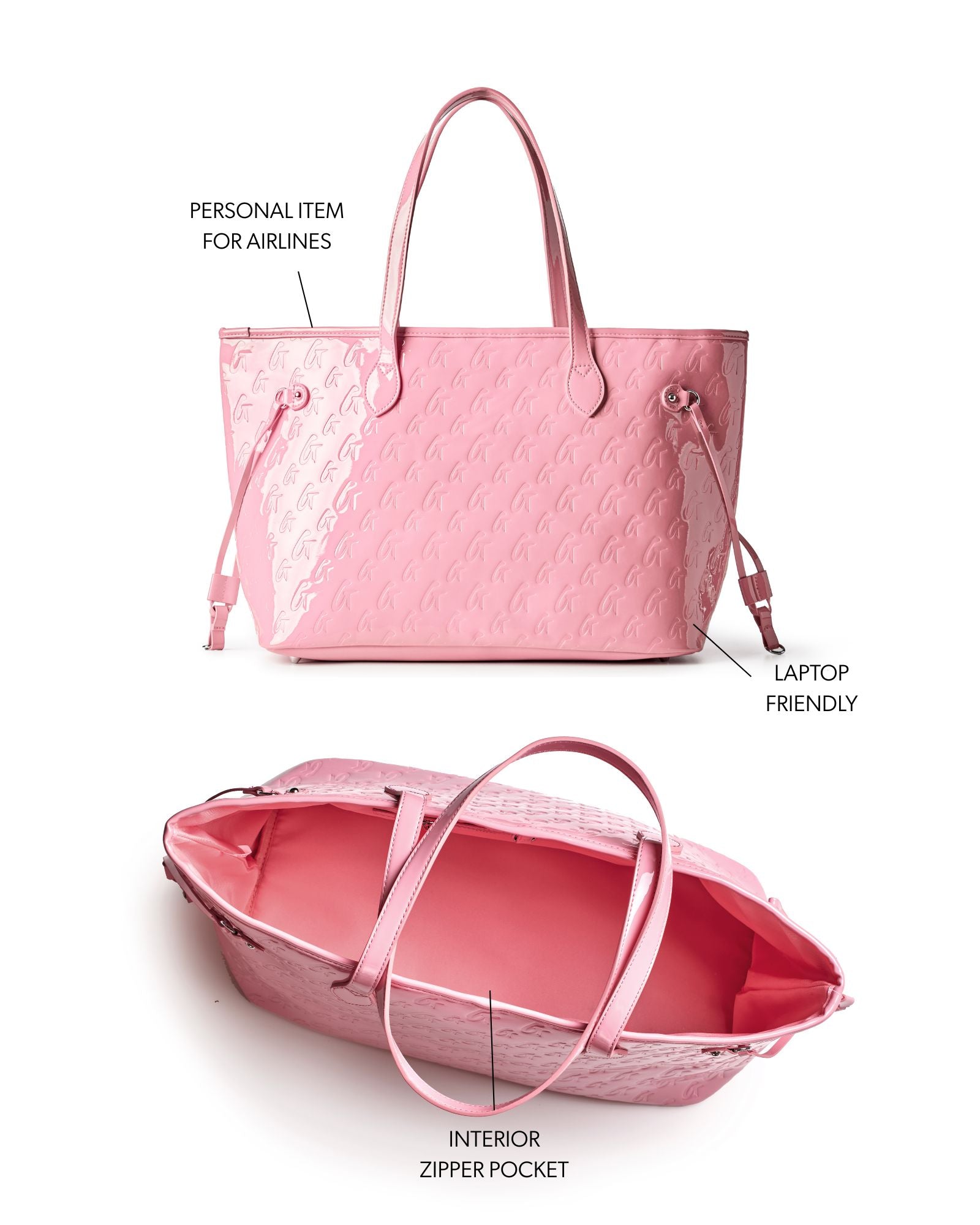 MONOGRAM GLAM TOTE - MIRROR PINK