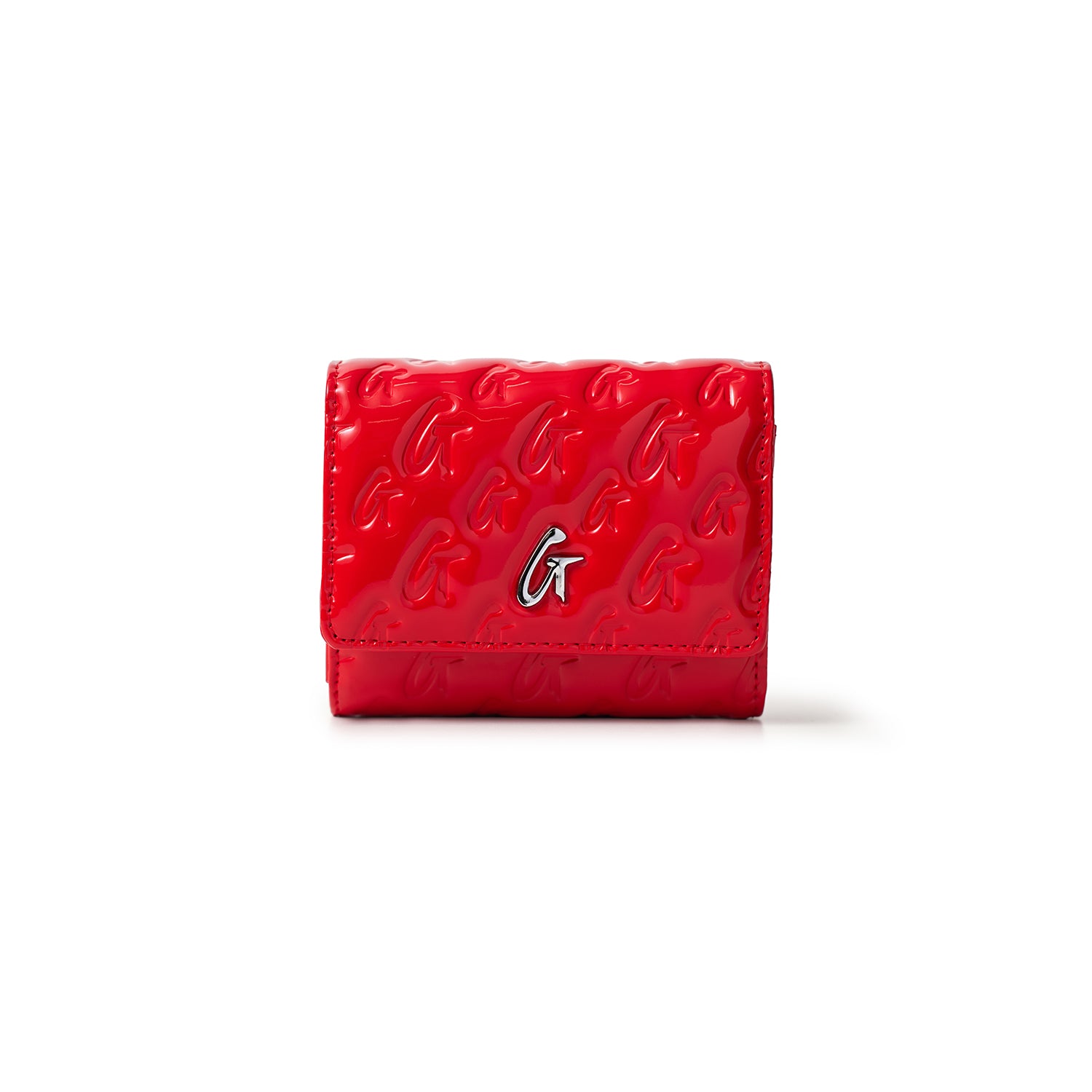 MONOGRAM MIRROR RED COMPACT WALLET