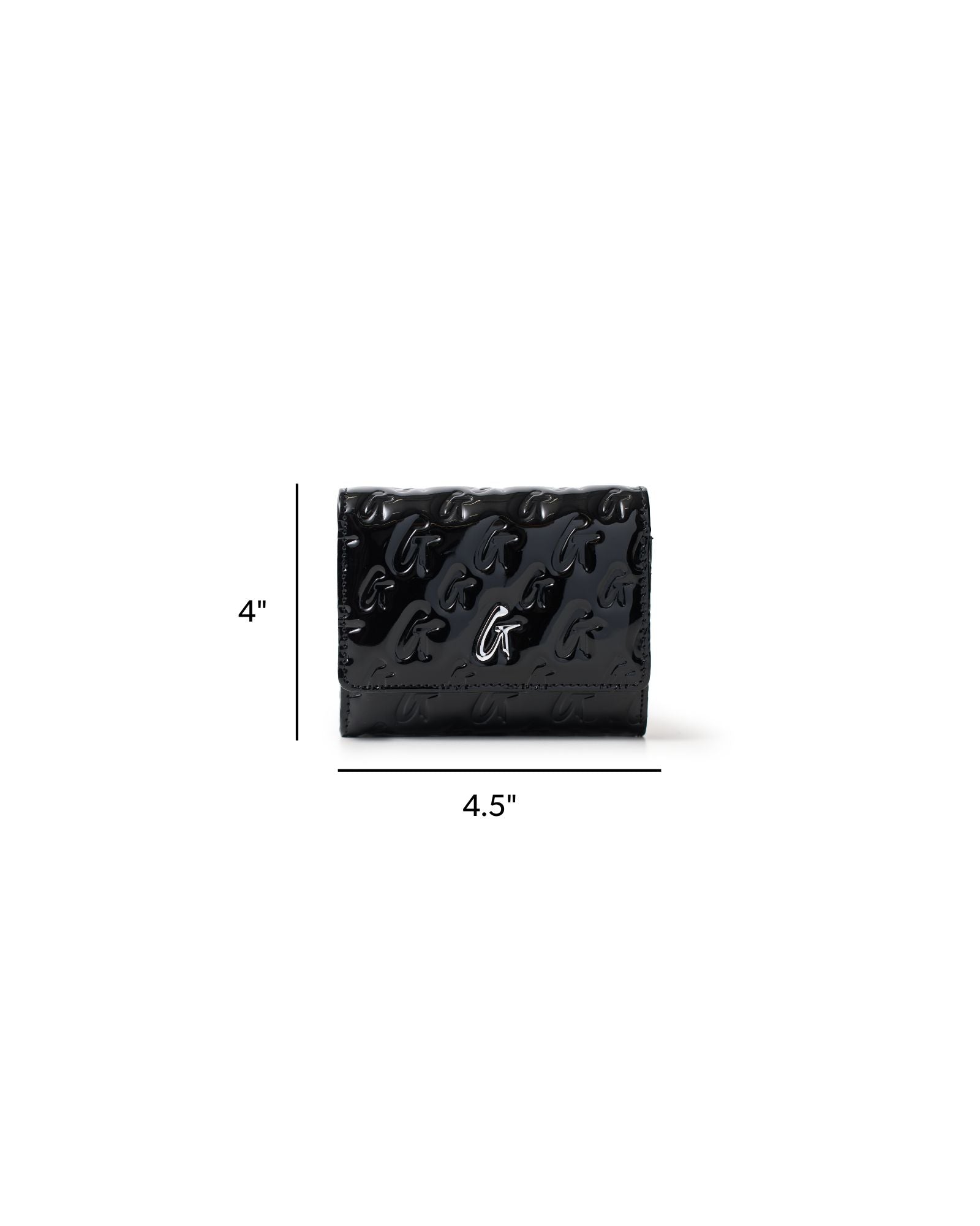 Glam-Aholic Lifestyle Monogram Mirror Black Compact Wallet