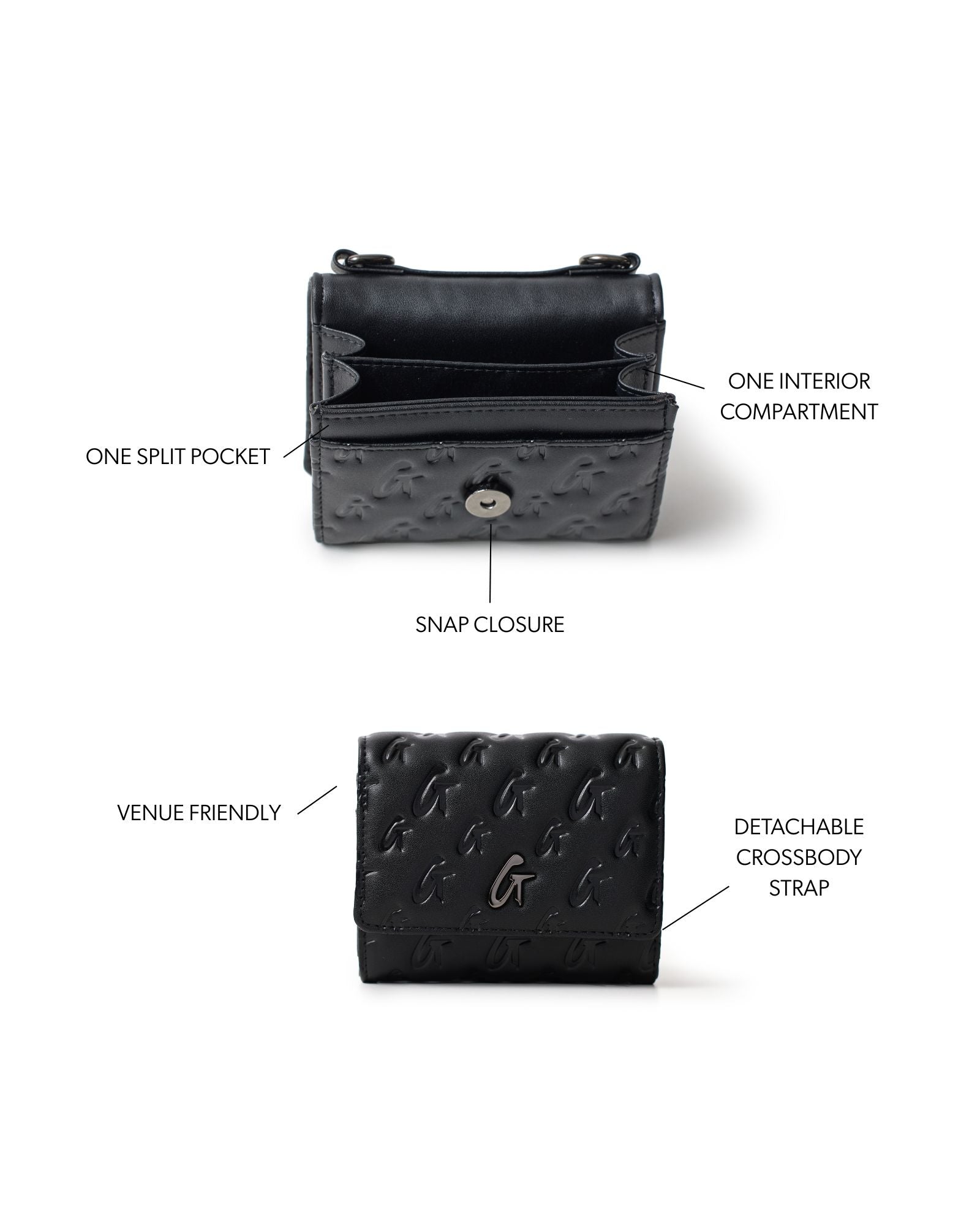 小物 Novelty Black Monogram Mini Wallet Glam-Aholic Lifestyle Monogram Black Compact Wallet