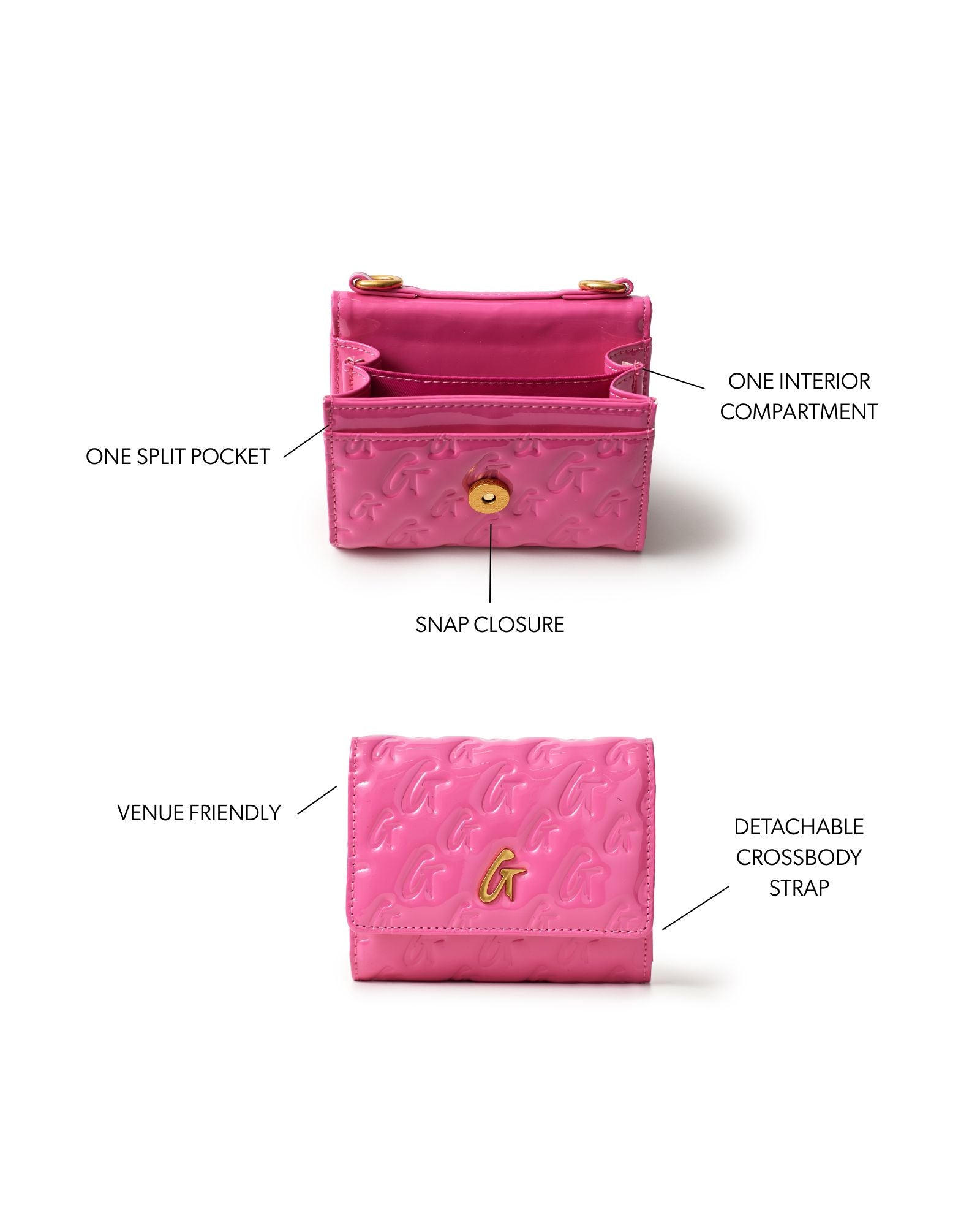 MONOGRAM MIRROR HOT PINK COMPACT WALLET