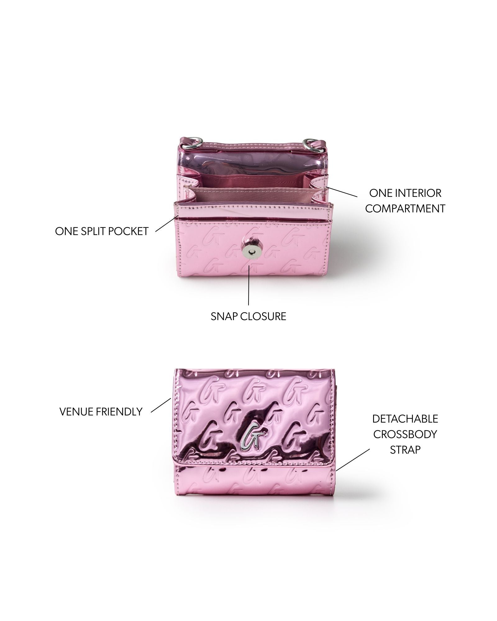 METALLIC MONOGRAM COMPACT WOC - METALLIC PINK