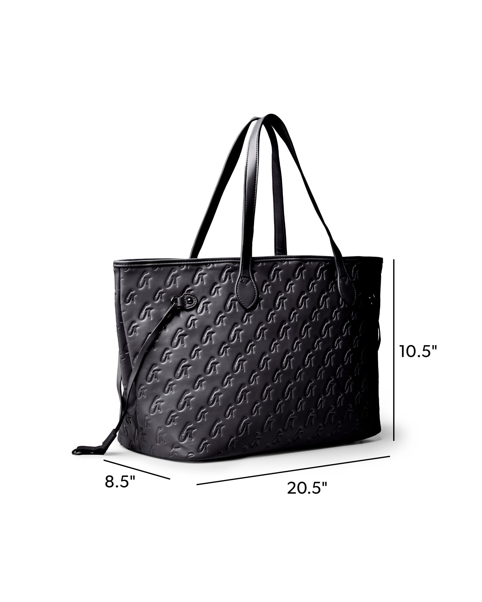 Monogram Glam Tote Matte Black X Pink Luxe Vegan Leather Tote Bag
