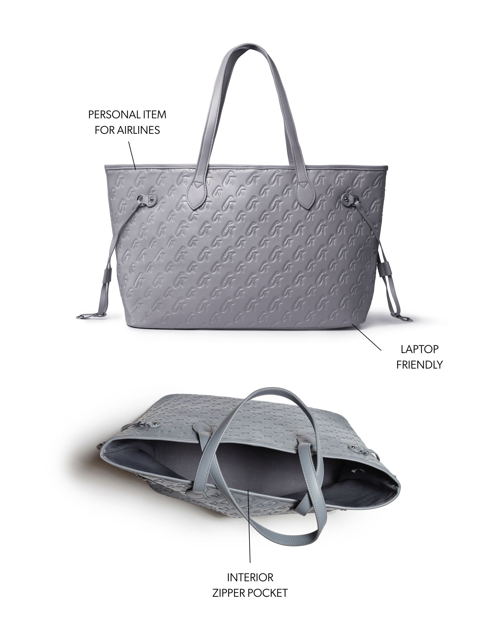 MONOGRAM GLAM TOTE GRAY