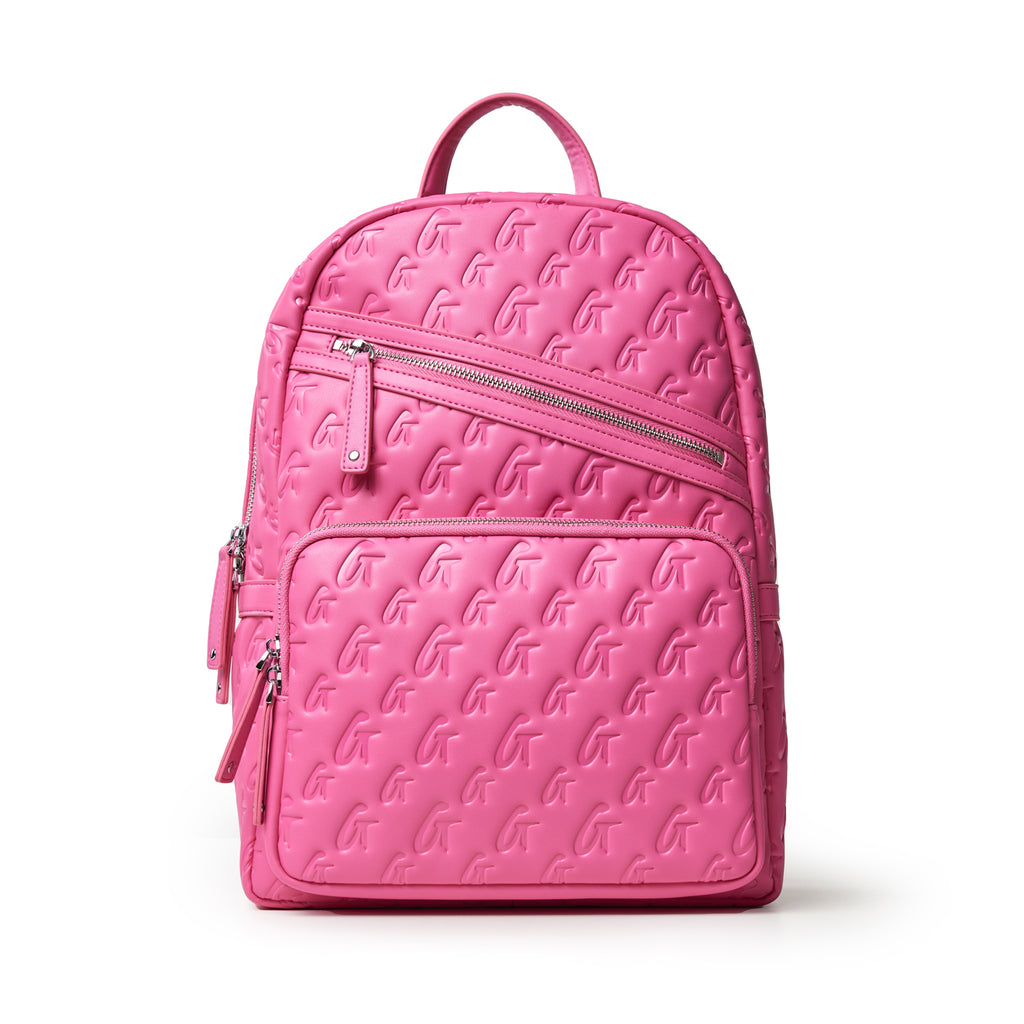 Monogram Backpack Hot Pink Trendy Unisex Luxury Bag with 13-inch