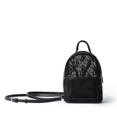 MINI MESH MONOGRAM BACKPACK - BLACK