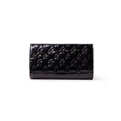 GLAM-AHOLIC MONOGRAM TRAVEL WALLET MIRROR BLACK