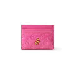 MONOGRAM MIRROR HOT PINK CARD HOLDER