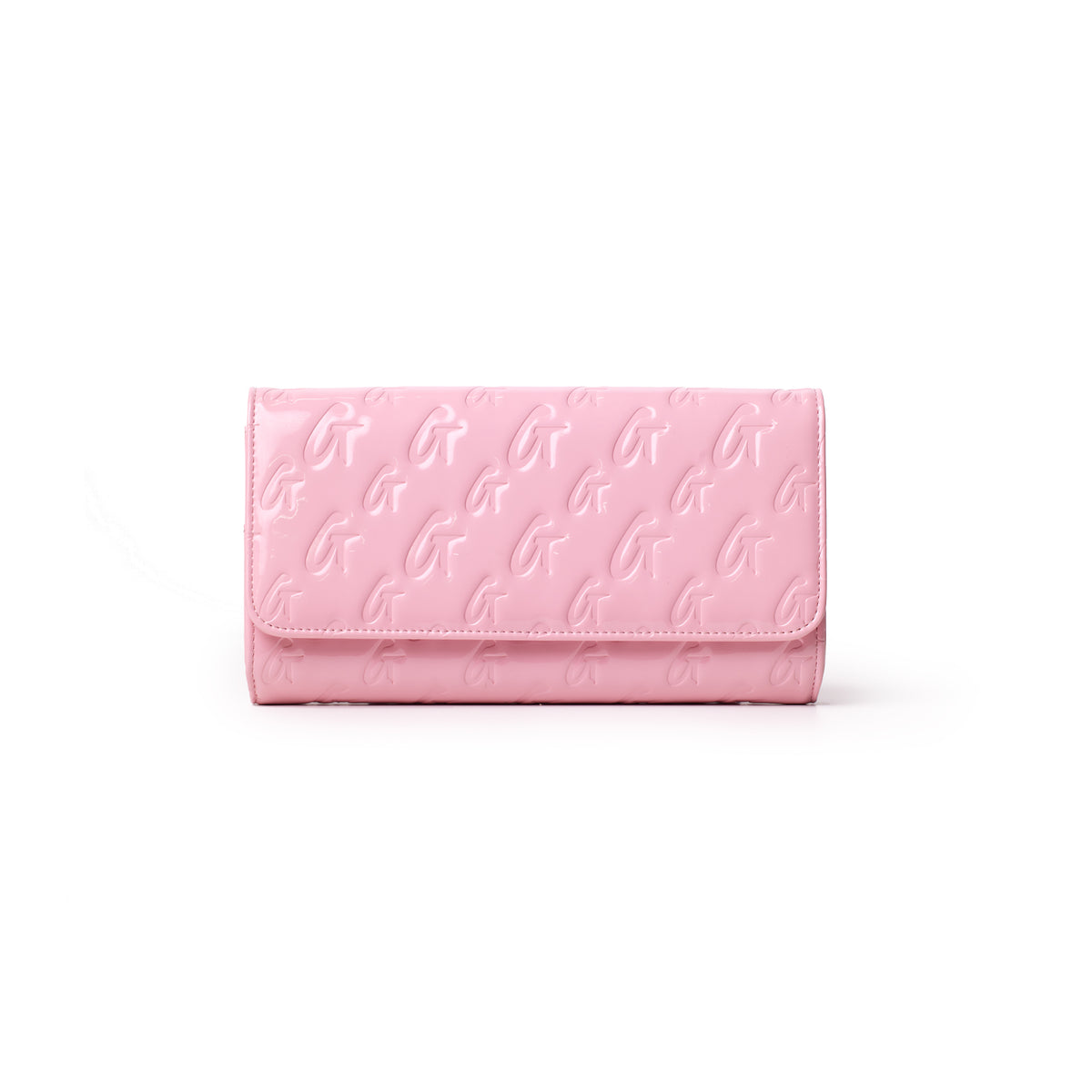 GLAM-AHOLIC Monogram Travel Wallet Mirror Light Pink