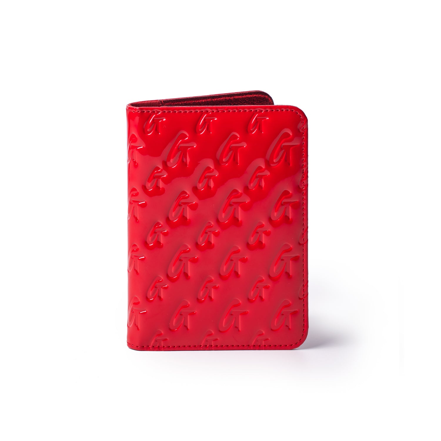 MONOGRAM PASSPORT HOLDER - MIRROR RED