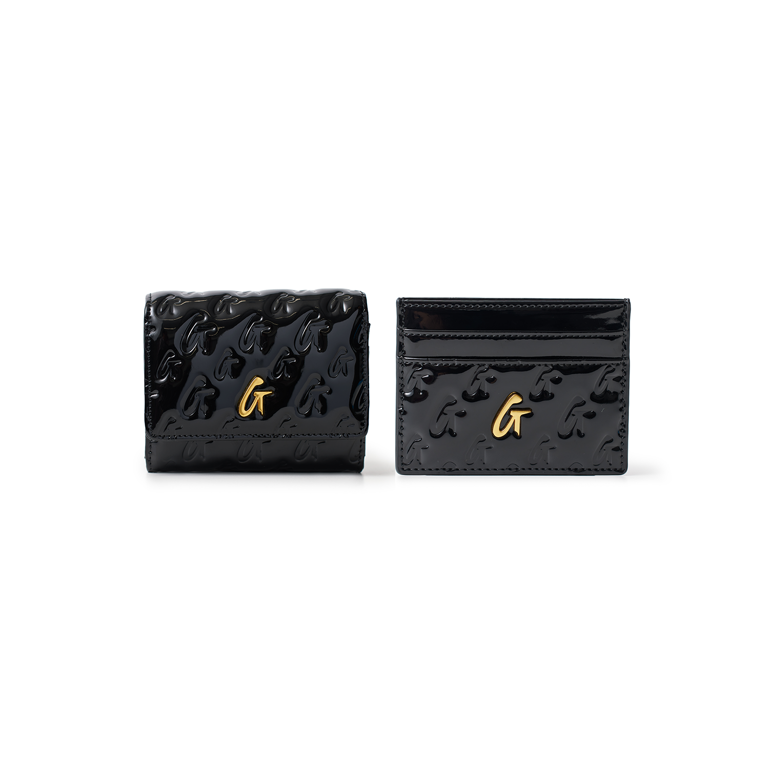 MONOGRAM GOLD COMPACT WOC CARDHOLDER BUNDLE - MIRROR BLACK