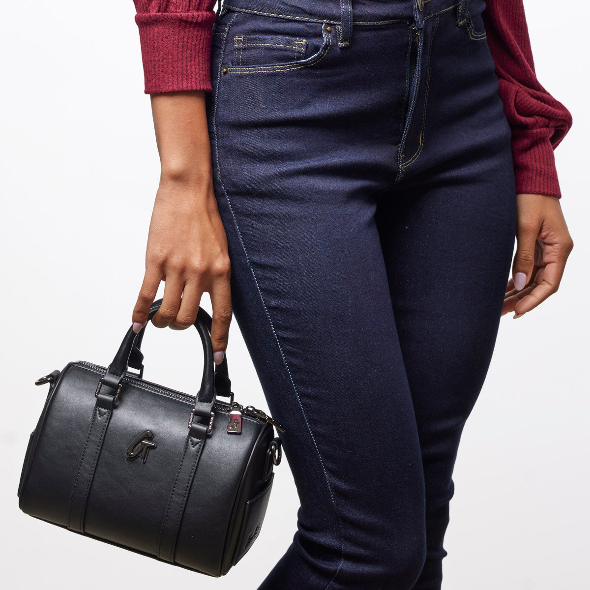 Mini Standard Gal Boston Bag | Black | Structured Design | Glam-Aholic