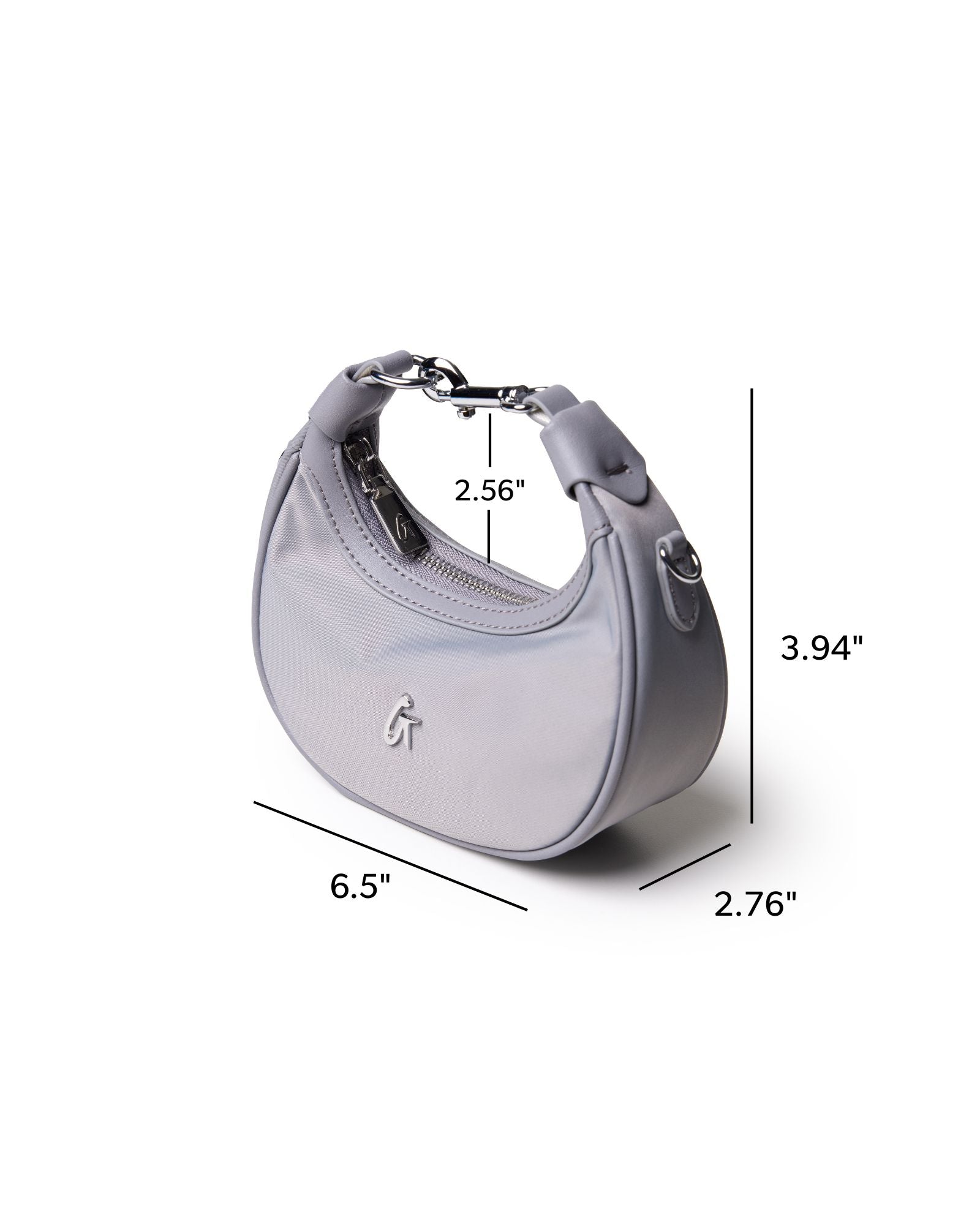 Nano Nylon Hobo Bag | Gray | Water-Resistant & Lightweight | Glam