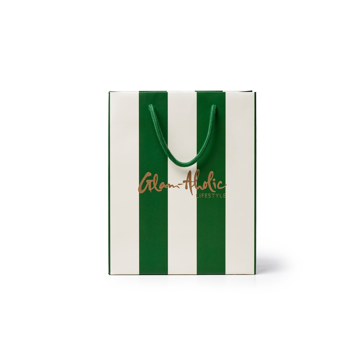 GAL MEDIUM STRIPED GIFT BAG - RED CREAM