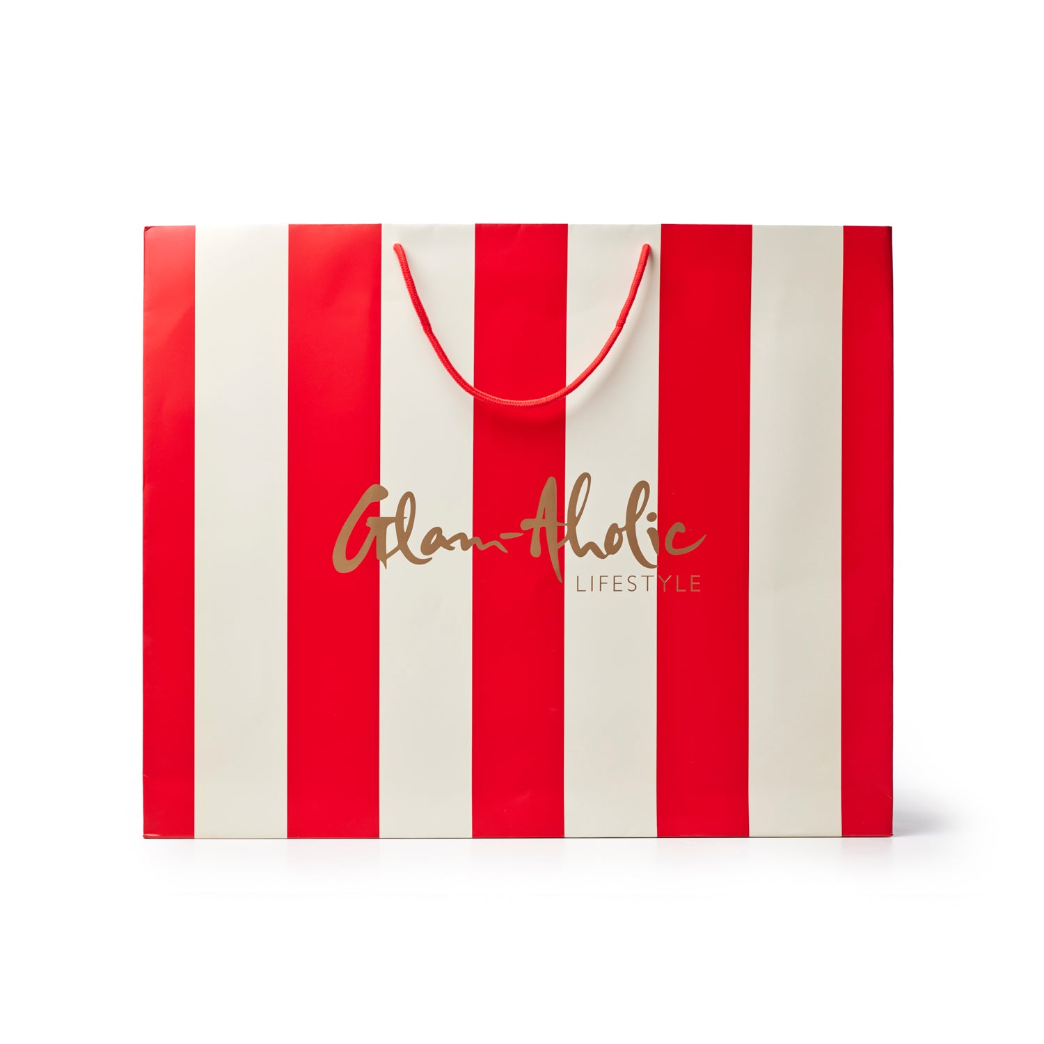 GAL LARGE STRIPED GIFT BAG - RED CREAM