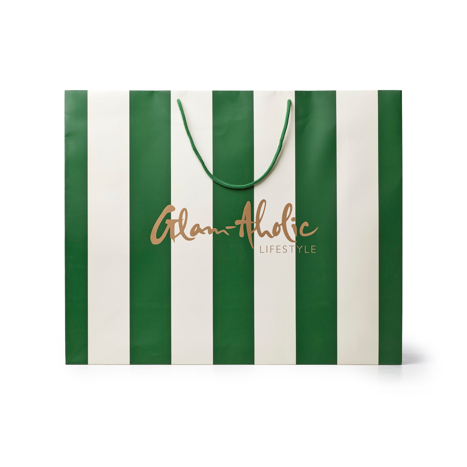 GAL LARGE STRIPED GIFT BAG - GREEN CREAM