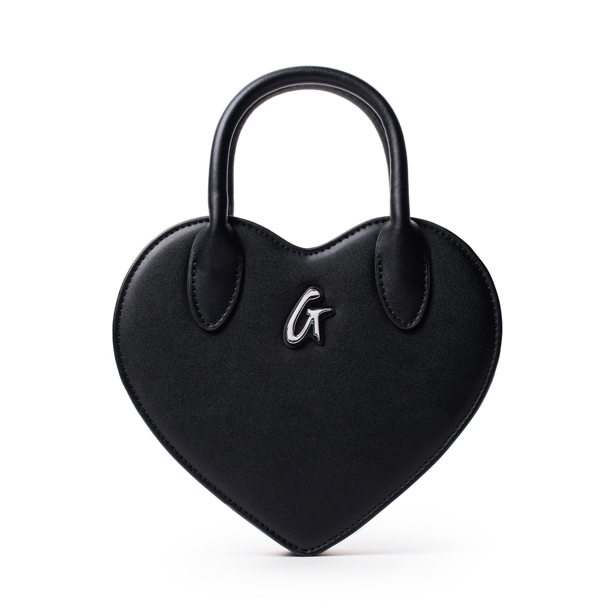 Glam-Aholic Black Heart Bag | Vegan Leather Crossbody | Iconic G