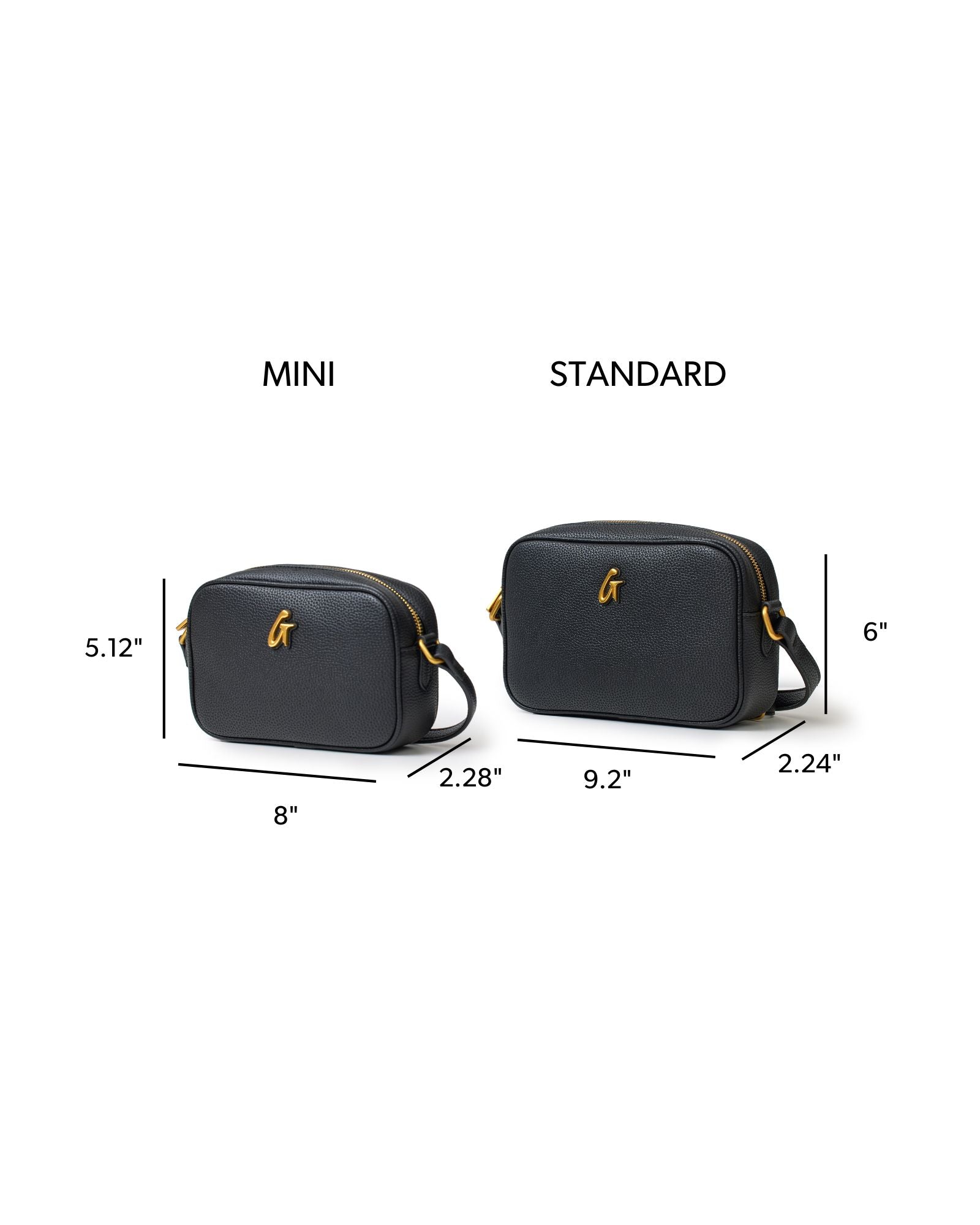 PEBBLE MINI CAMERA BAG BLACK - Vegan Leather & Gold Hardware