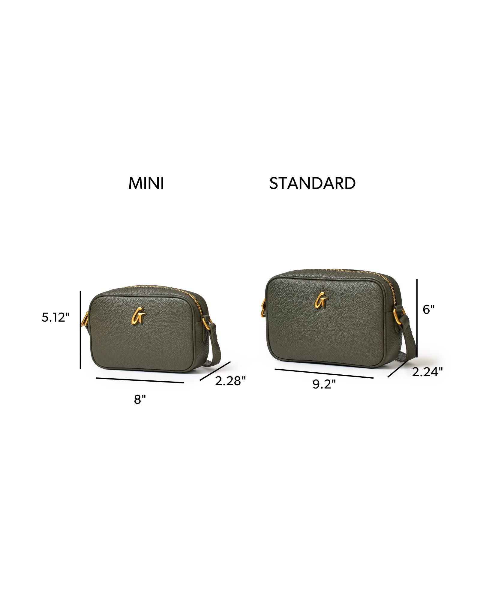 PEBBLE MINI CAMERA BAG OLIVE GREEN | Vegan Leather, Gold Hardware