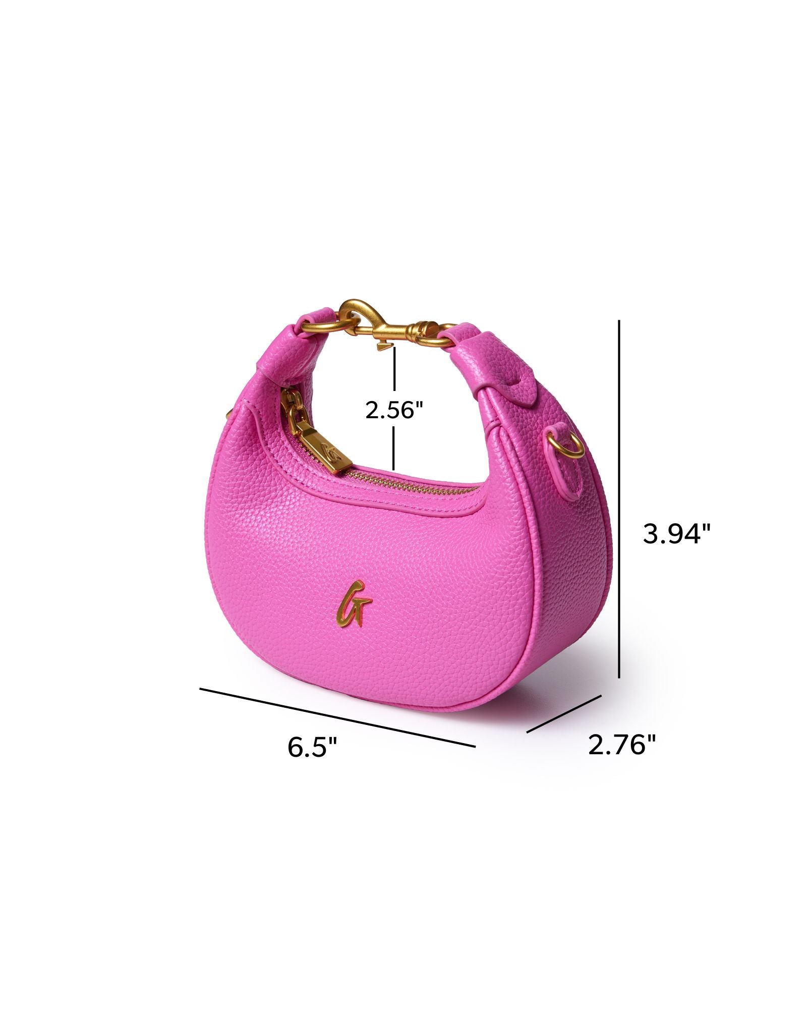 Nano Pebble Hobo Bag | Hot Pink | Vegan Leather Mini Bag Nano Pebble Hobo Bag | Hot Pink | Vegan Leather Mini Bag