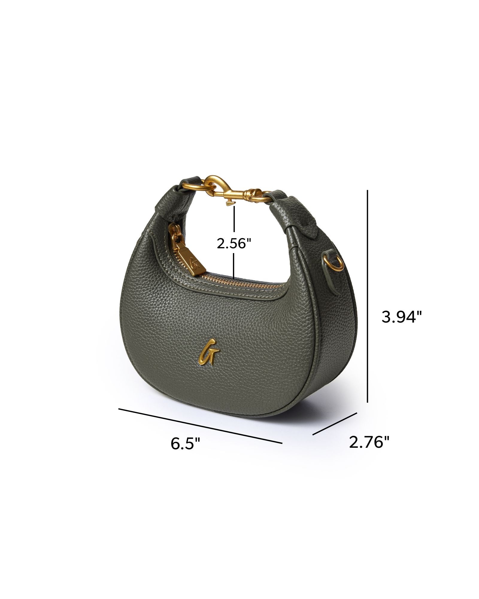 Nano Pebble Hobo Bag | Olive Green | Vegan Leather | Classic