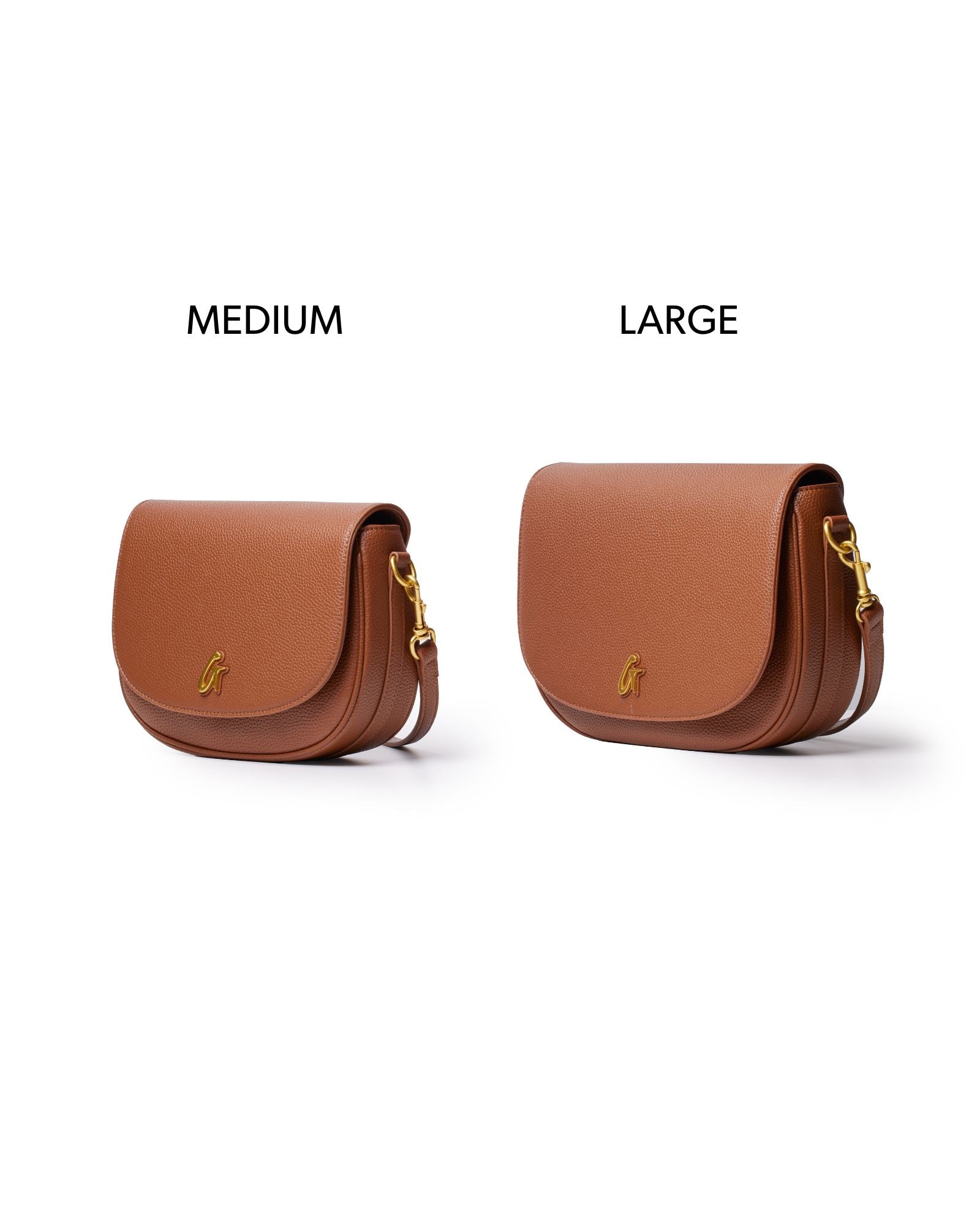 Vegan Pebble Leather Brown Shoulder Bag - Large