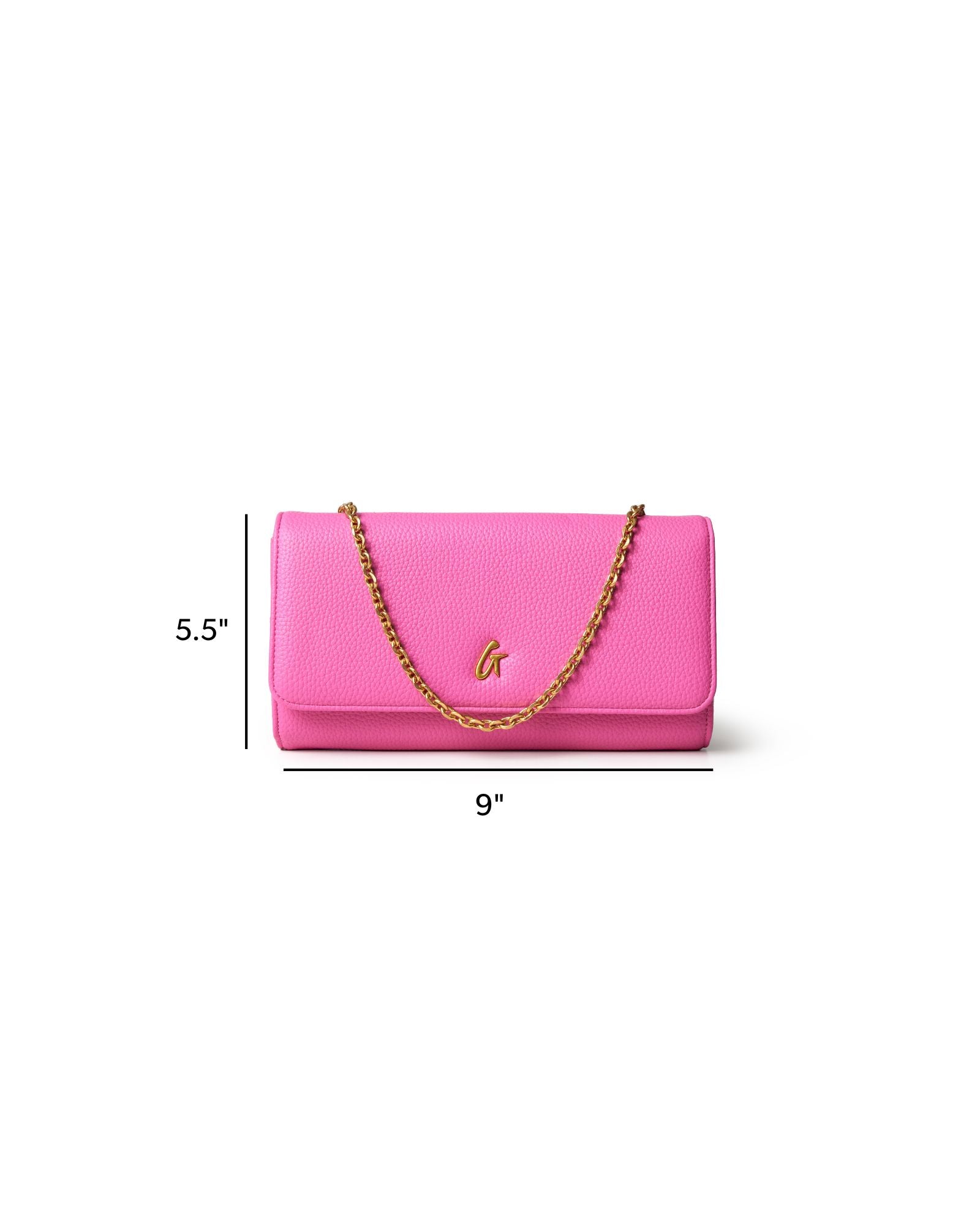 Pebble Travel Wallet: Vegan Leather Hot Pink WOC for Women