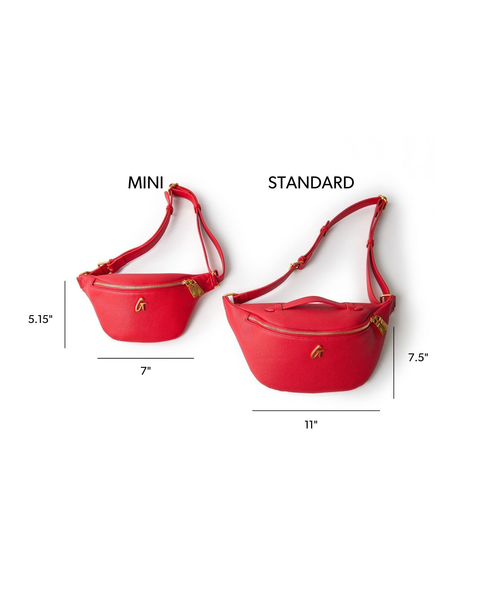 PORTER FANNY PACK MINI レッド　限定品 Pebble Mini Fanny Pack Red | Vegan Leather & Gold Zipper Fanny Pack