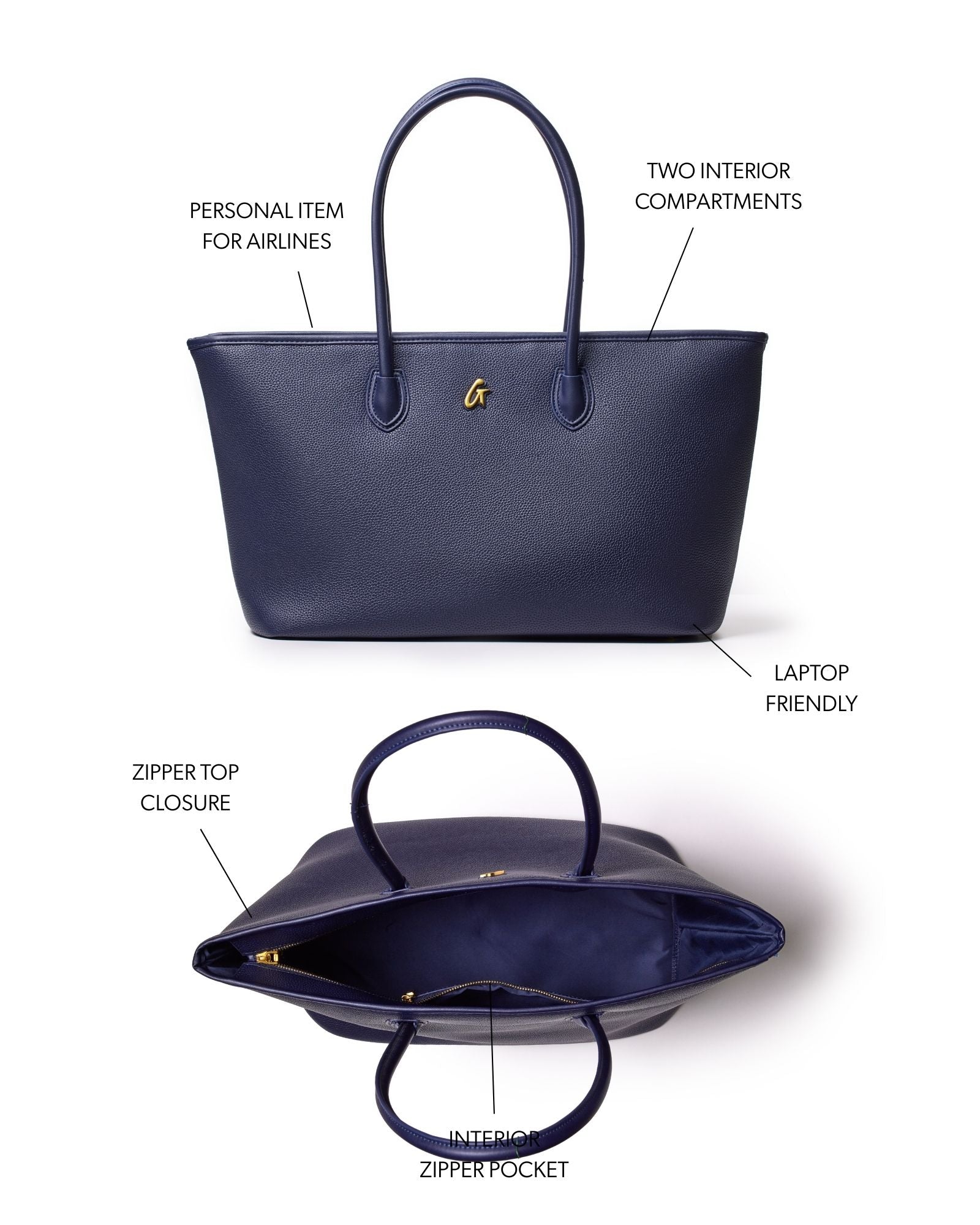 PEBBLE TOTE BAG - NAVY