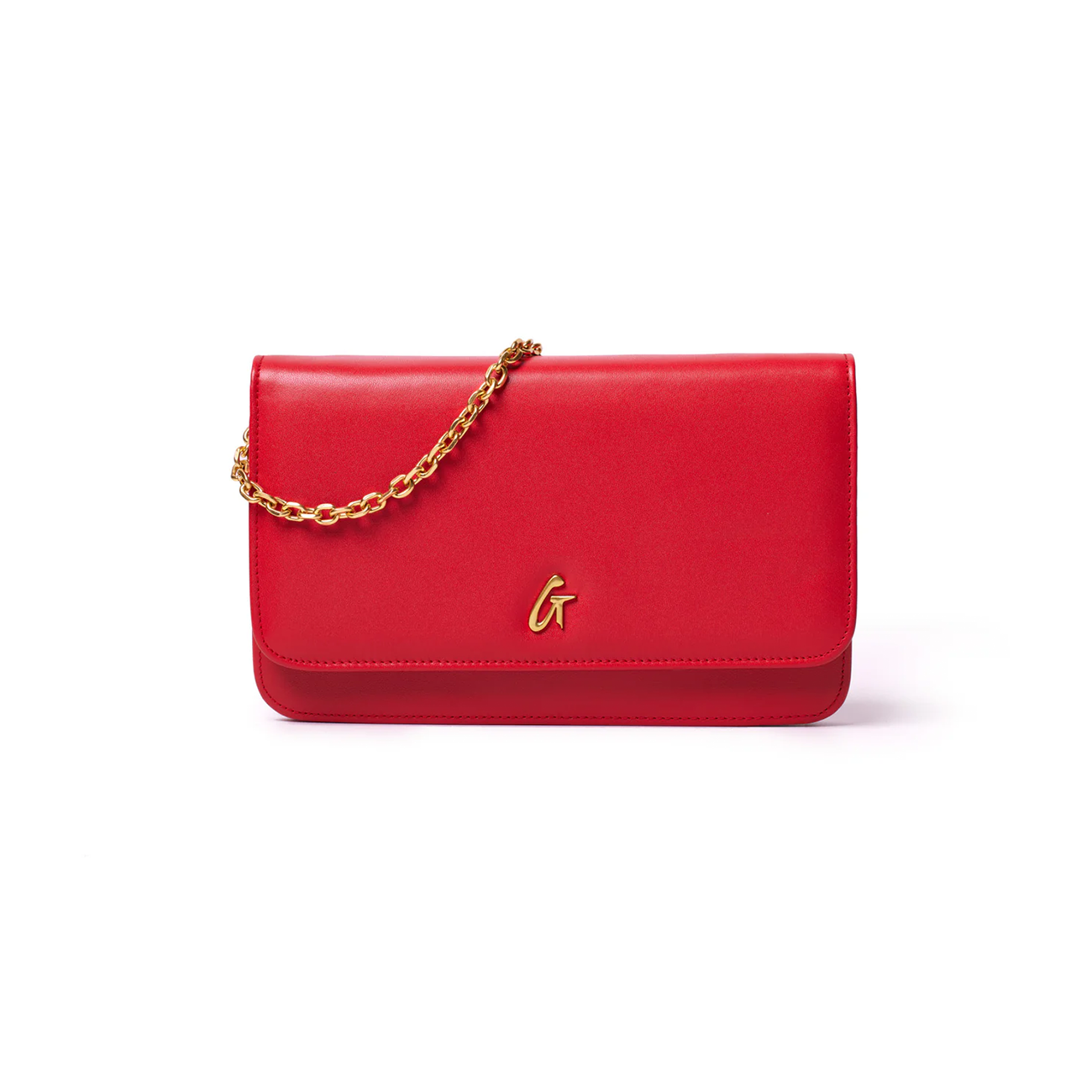 RED STANDARD WALLET ON CHAIN-GOLD