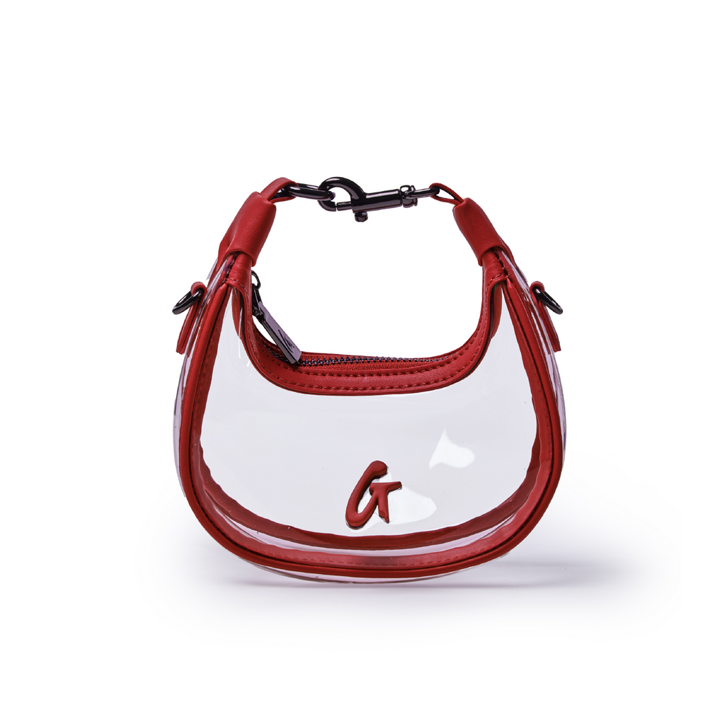 Nano Clear Hobo Bag | Red | Durable PVC Mini Bag | Glam-Aholic