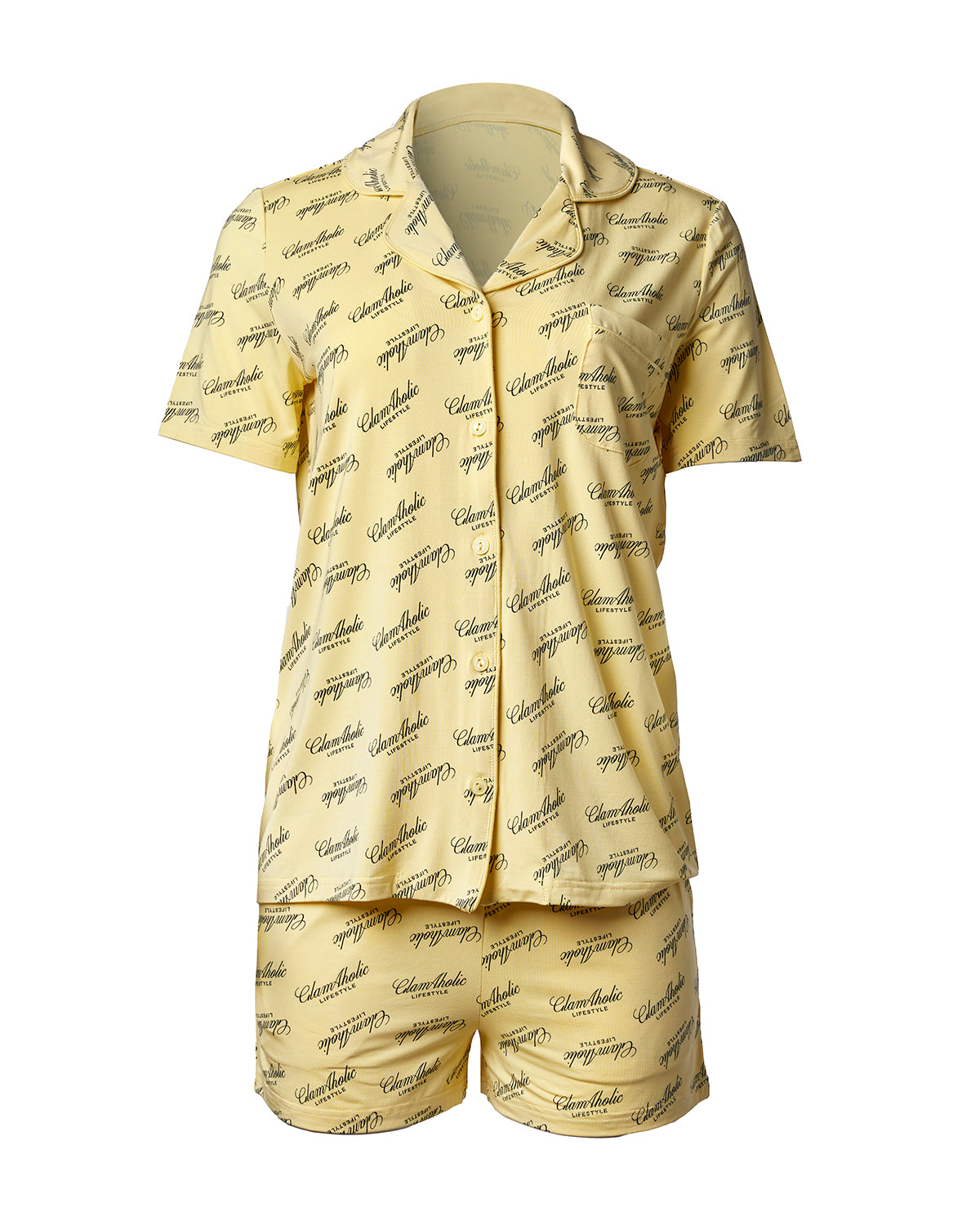 SIGNATURE LUXE PAJAMA SHORT SET - YELLOW