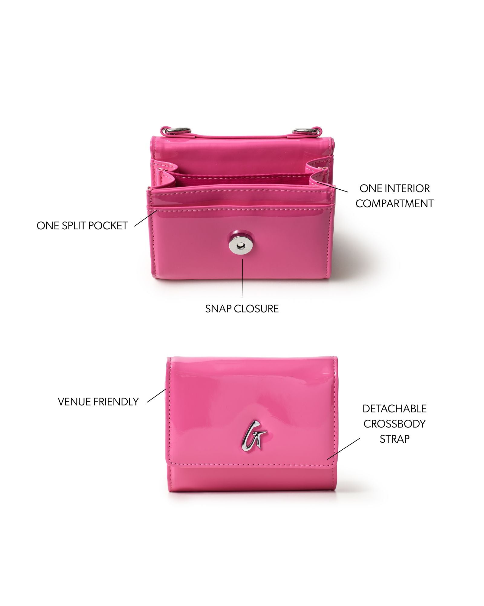 Glam-Aholic Lifestyle Compact Wallet - Stunning Hot Pink Design