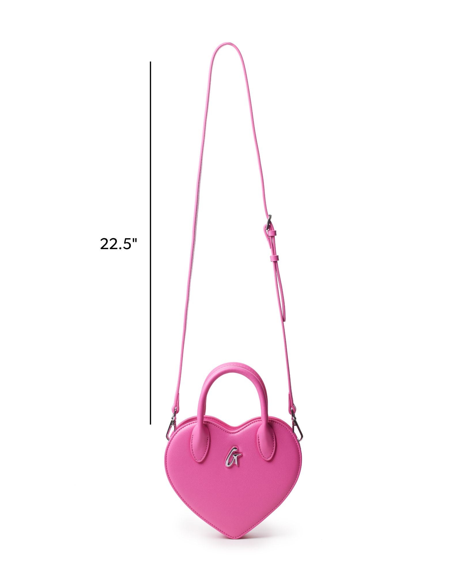 Glam-Aholic Pink Heart Bag | Vegan Leather Crossbody with G Charm