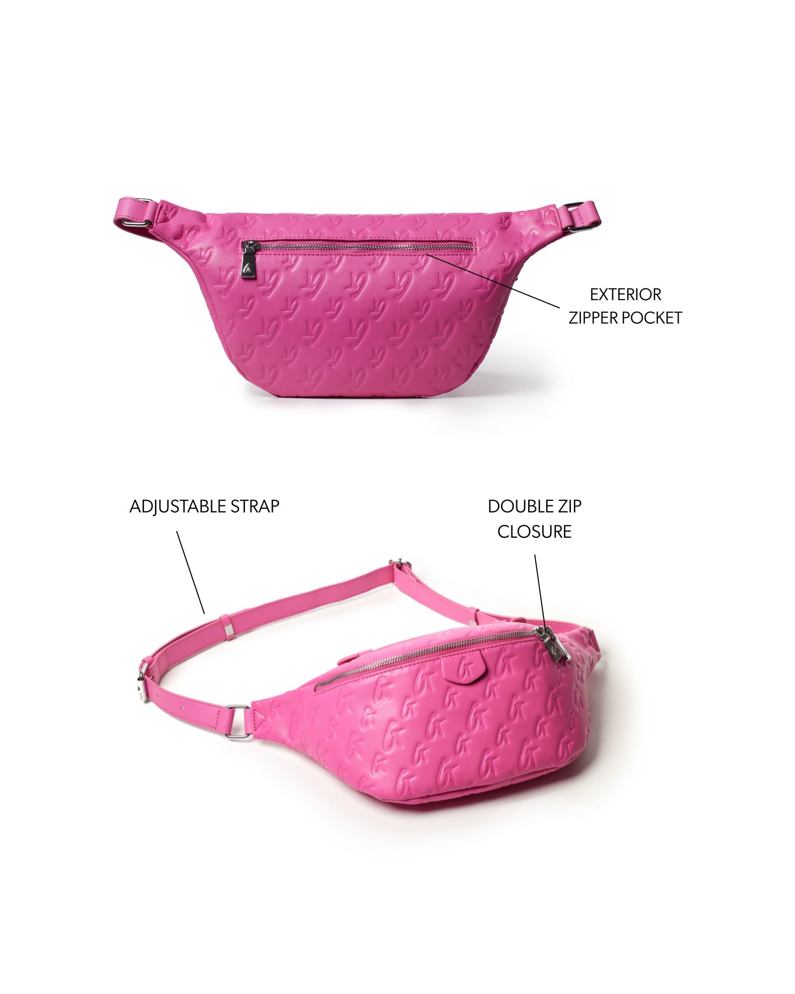 MONOGRAM FANNY PACK - HOT PINK