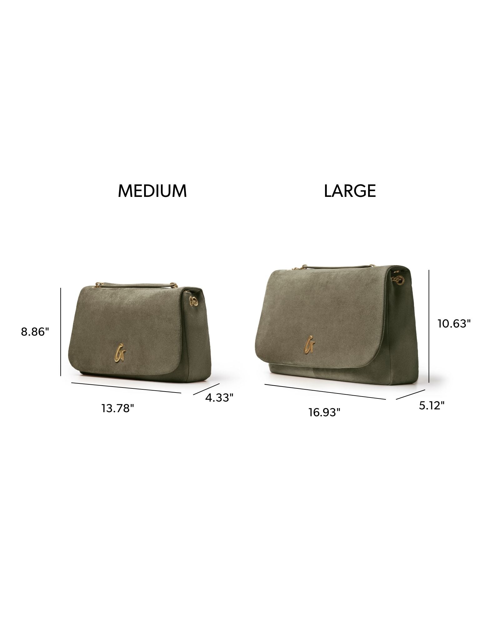 Glammy Plus♡ Large Suede Flap Bag | Olive Green | Vegan Suede | 3 Compartments