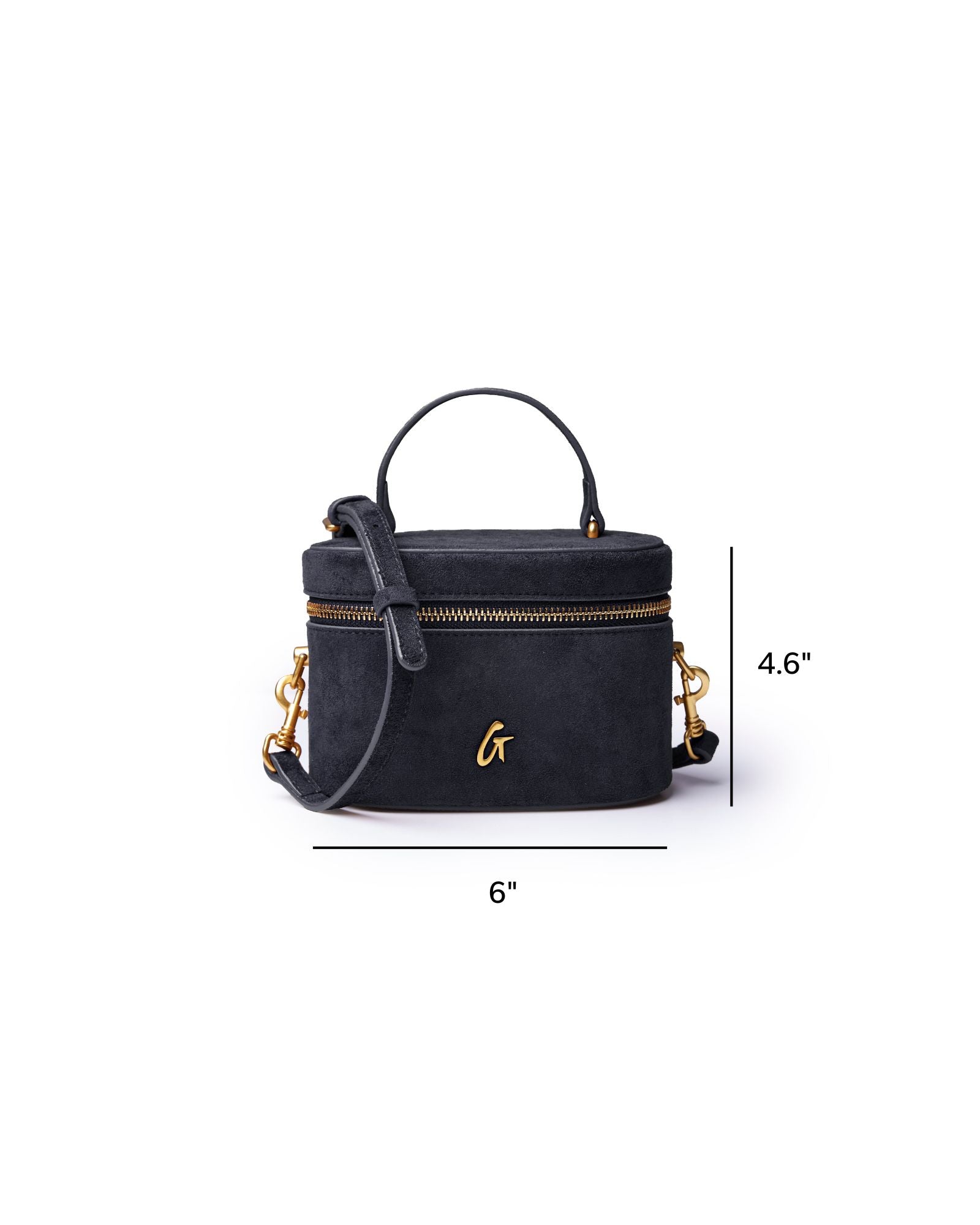 Mini Suede Vanity Bag | Black | Small & Versatile Handbag - Glam
