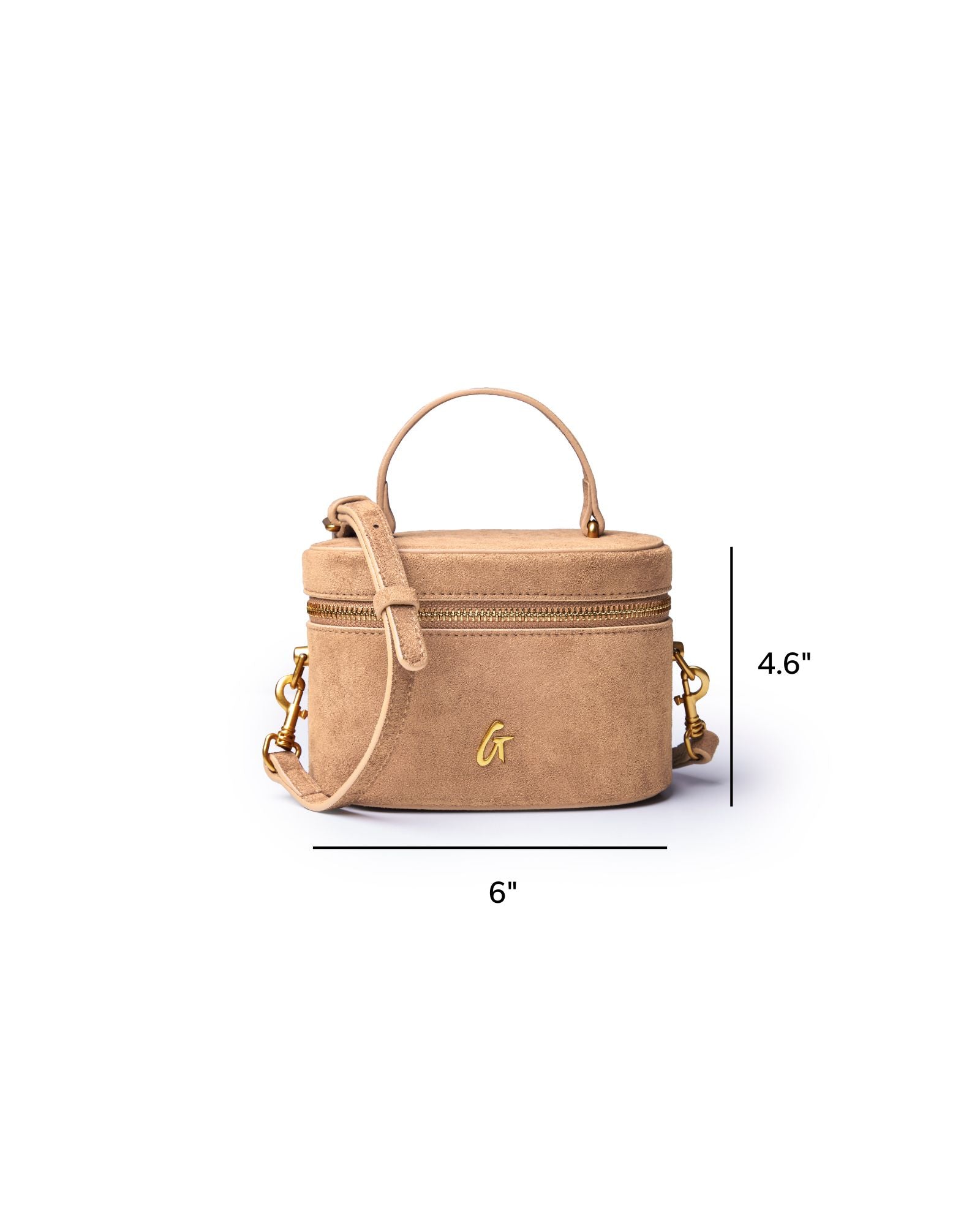 Mini Suede Vanity Bag | Tan | Small & Versatile Handbag for