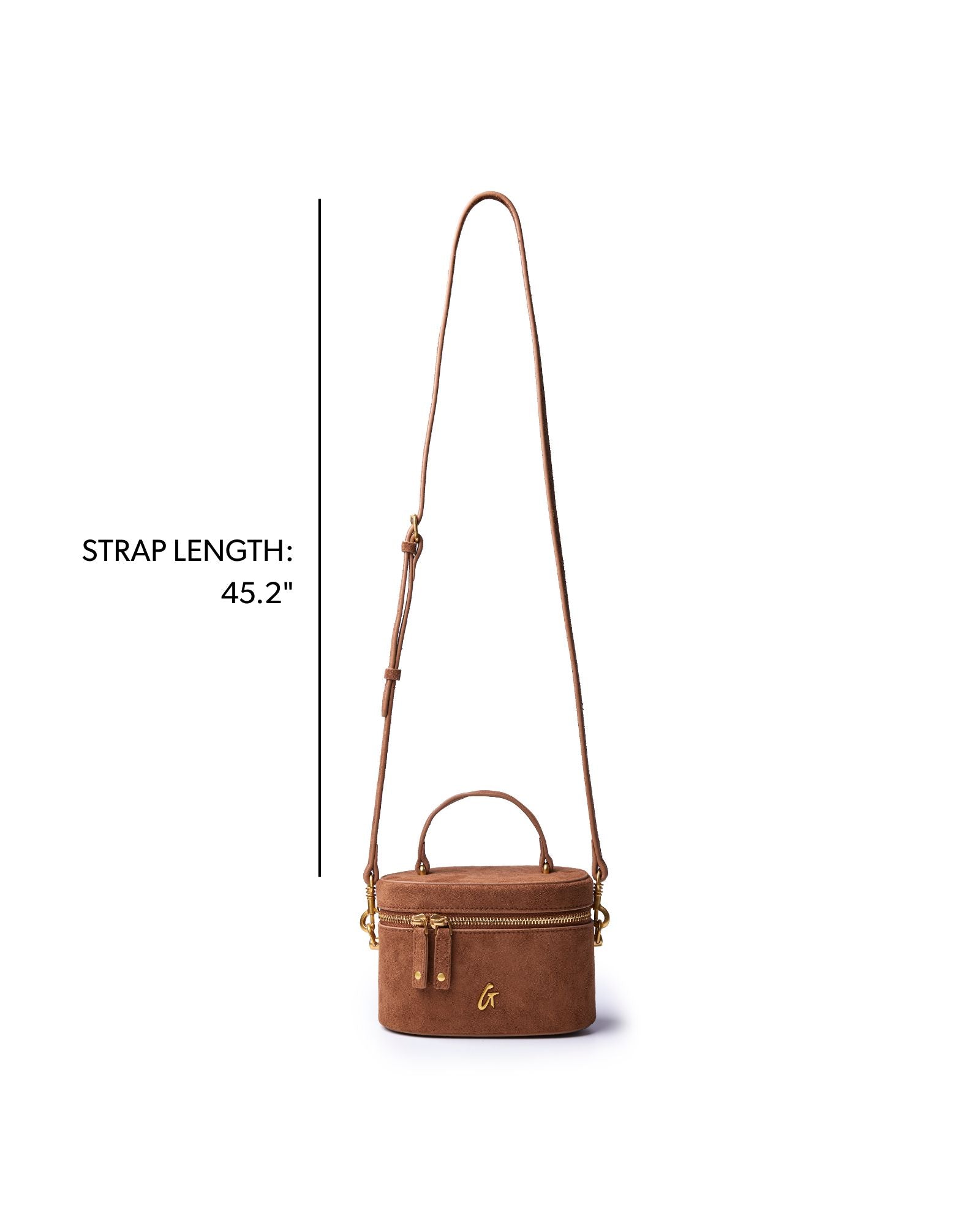 Mini Suede Vanity Bag | Brown | Small & Versatile Handbag for